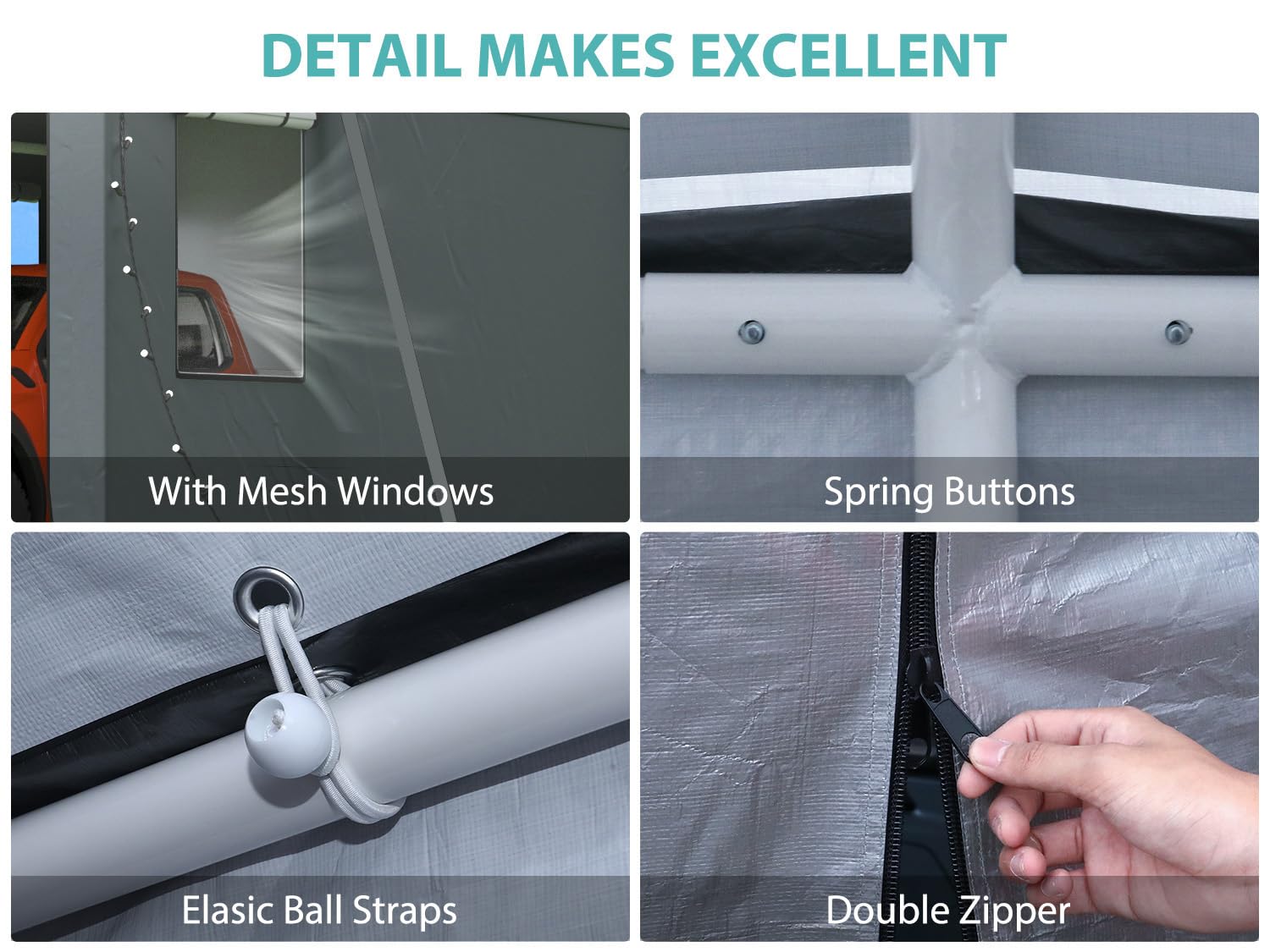 12x20 Heavy Duty Carport with 180G Removable Side Walls - Portable Car Shelter Canopy for All Weather Protection (Gray) | Perfect for Vehicle Storage, Outdoor Events & RV Cover