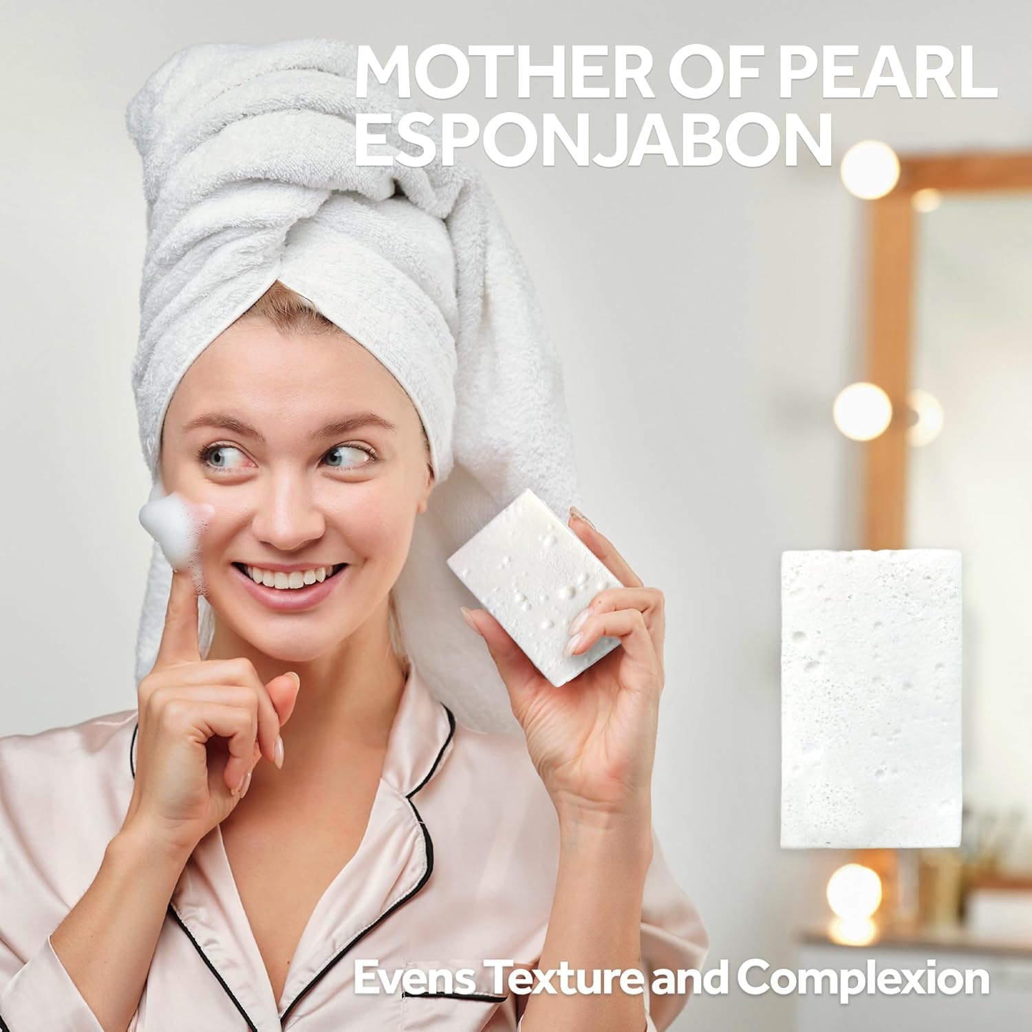 T.Taio Mother of Pearl Soap Sponge - Exfoliating Body Scrubber for Shower & Bath - Deep Cleansing Facial & Foot Scrub - Removes Oil & Dead Skin - Perfect for Spa, Home & Travel (2-Pack) - Bathroom Essentials & Self Care Gift