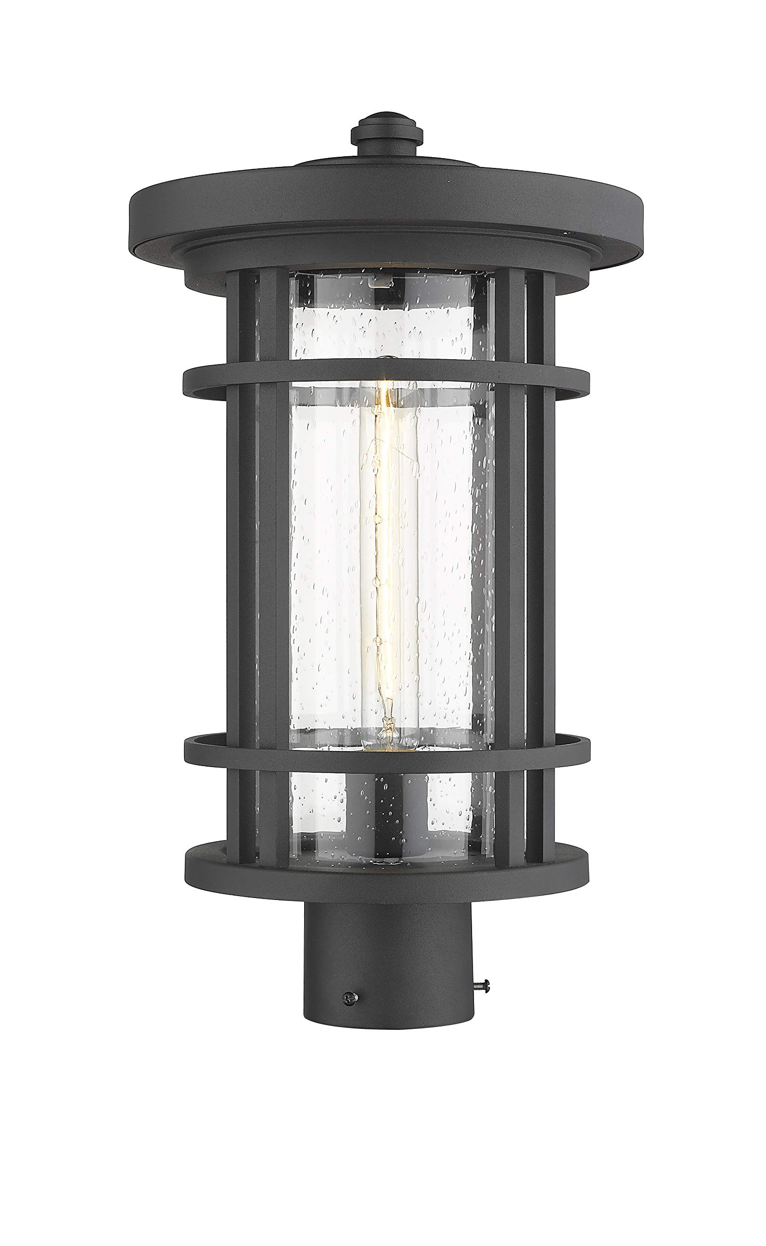 Jordan 1 Black Outdoor Post Mount Light Fixture - Durable Weatherproof LED Lighting for Driveways, Walkways & Garden Paths