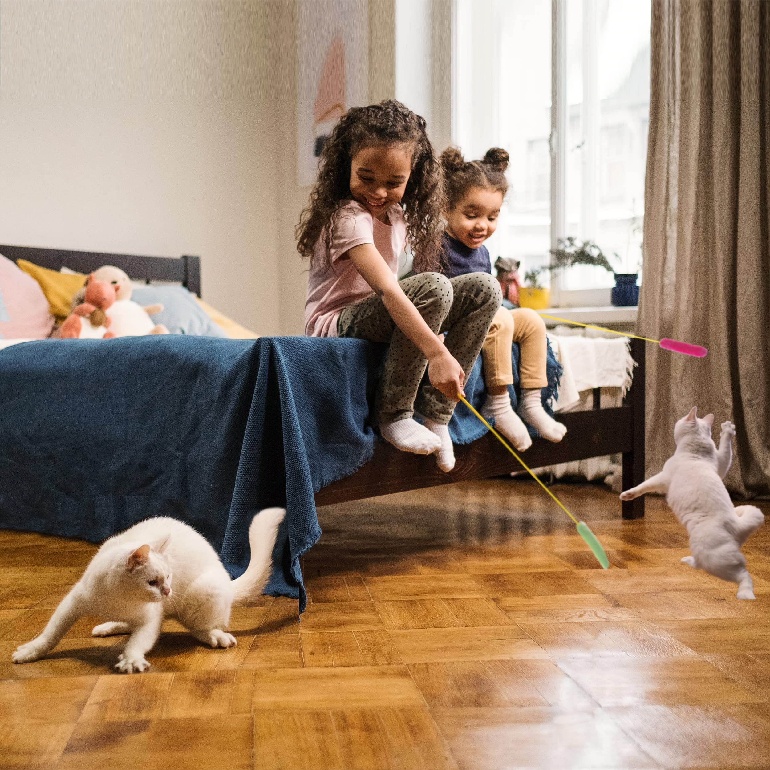 Interactive Cat Toy Set - 3-Piece Chicken Catnip Toy & Plush Teaser Wand for Indoor Cats - Funny & Stimulating Play for Kittens - Perfect for Playtime, Training & Bonding with Your Feline Friend