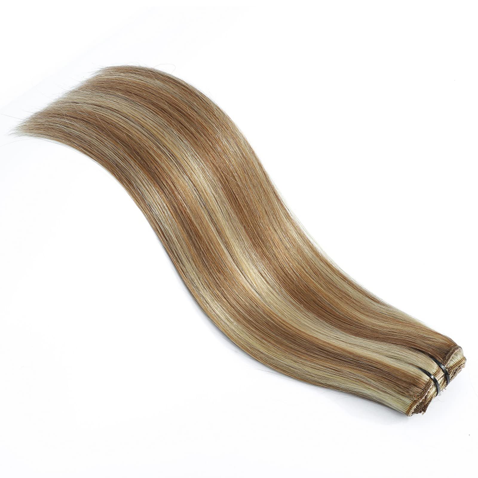 Clip-In Human Hair Extensions 8pcs 120g - Chestnut Brown Mixed Blonde Remy Hair (6/613, 24inch) | Thick Natural Hair Extensions for Women | Perfect for Daily Styling, Parties & Special Occasions