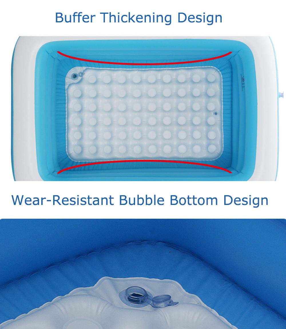 Premium Inflatable Family Swimming Pool - 1.8m Large Outdoor Square Pool for Kids & Adults | Durable Swim Center for Backyard, Beach & Summer Fun | Paradise Seaside Design for Ultimate Relaxation