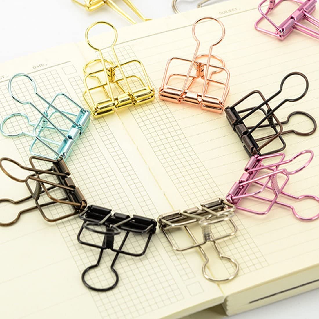 20PCS Medium Bronze Metal Binder Clips - Strong Office Paper Clamps for Organizing Documents, School Supplies & Home Office Use | Perfect for Files, Reports, Bills & Craft Projects