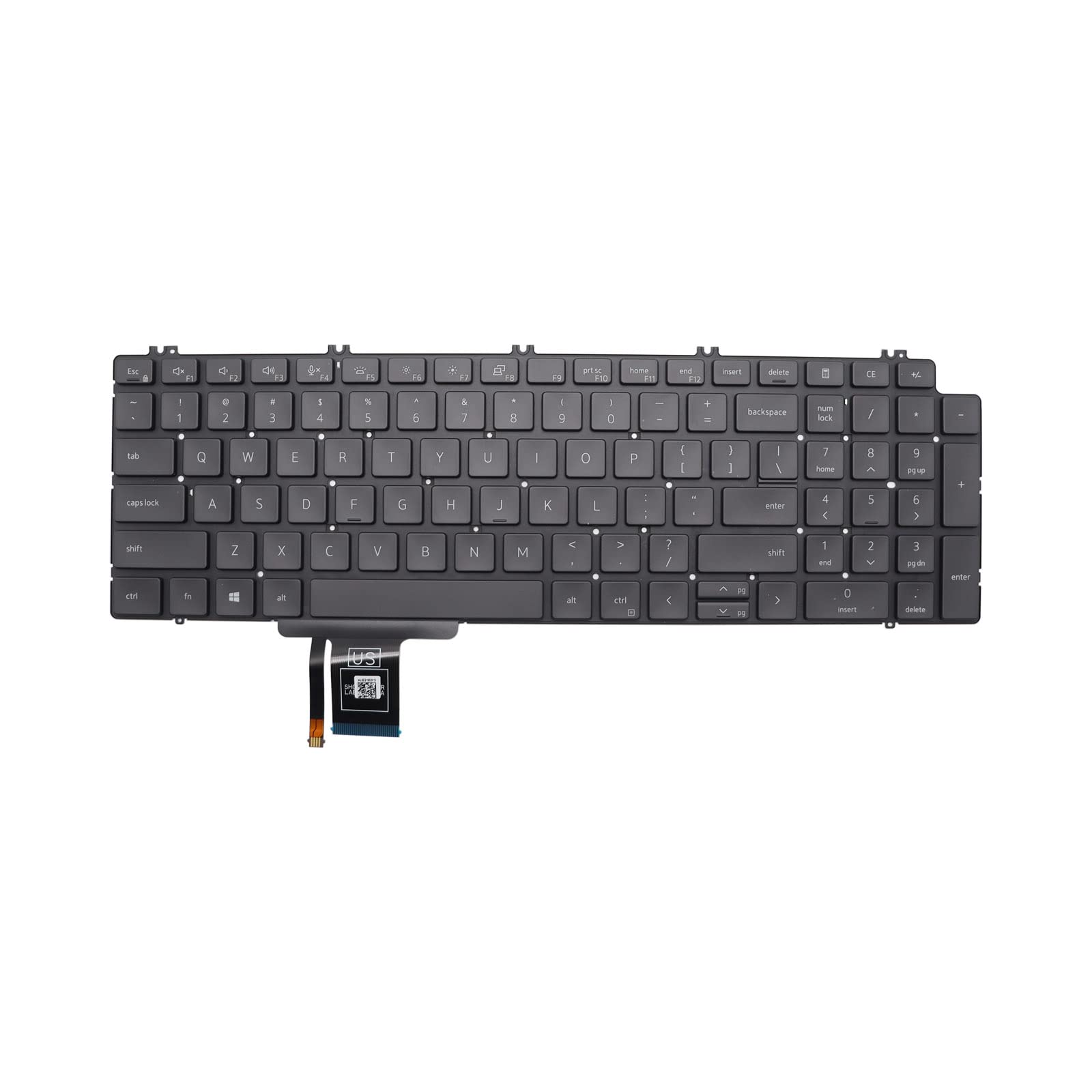 Replacement Backlit Keyboard Compatible with Dell Precision 7750 7760 7550 7560 Laptops - US Layout | Perfect for Office Work, Gaming & Professional Use