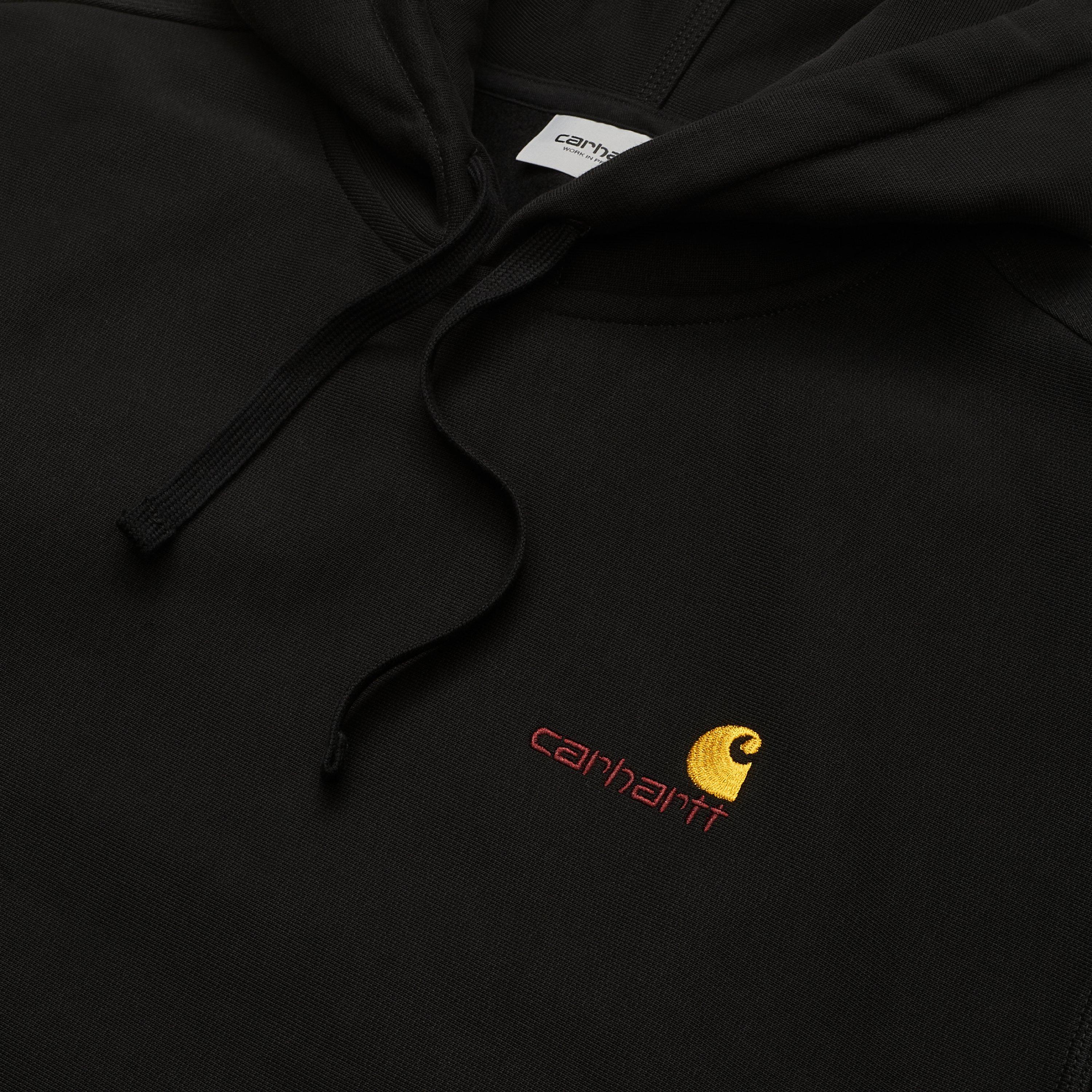 American Script Hooded Sweatshirt for Men & Women | Black Pullover Fleece Hoodie - Perfect for Casual Wear, Gym, and Outdoor Activities