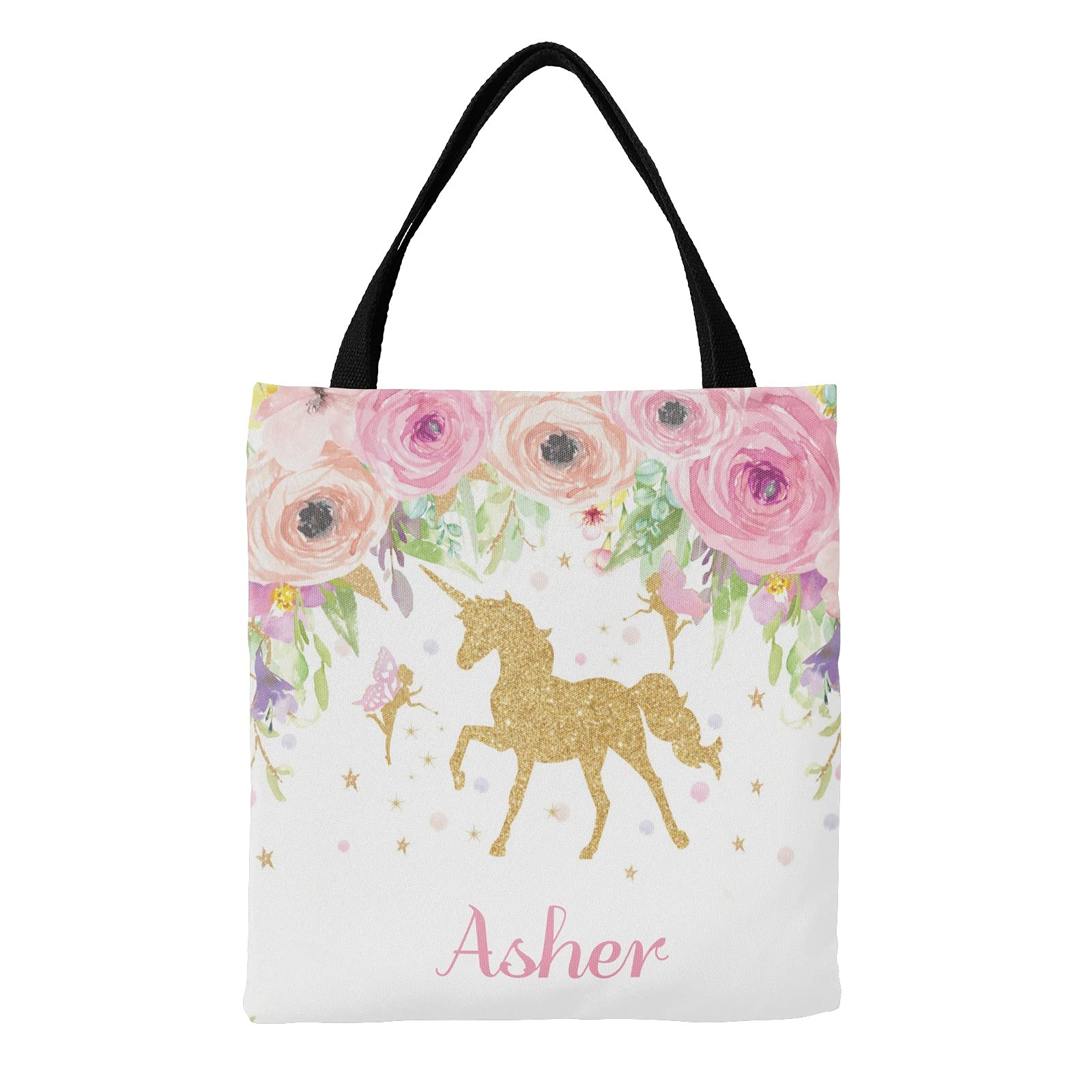 Personalized Canvas Tote Bags for Women & Kids - Eco-Friendly Reusable Shopping Bags for Groceries, Beach, Travel & Daily Use