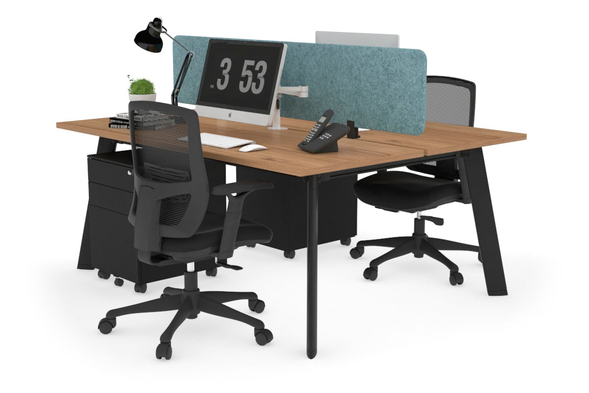 2-Person Workstation with Black Frame - 1200L x 700W Office Desk for Collaborative Workspaces | Perfect for Home Office, Coworking Spaces & Team Projects