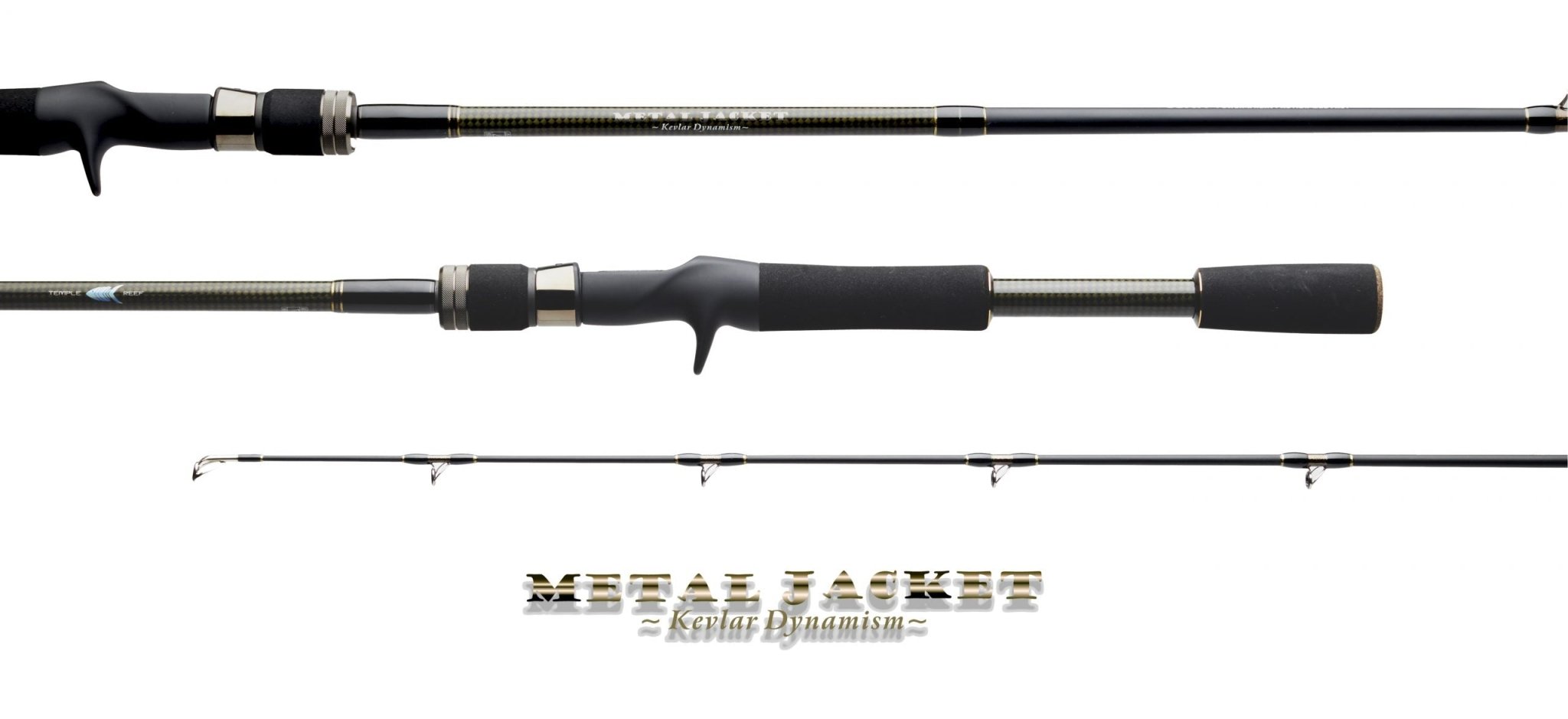 Premium Temple Reef Metal Jacket 2-Piece Baitcasting Fishing Rod - Heavy Duty Saltwater & Freshwater Casting for Bass, Pike, and Musky Fishing
