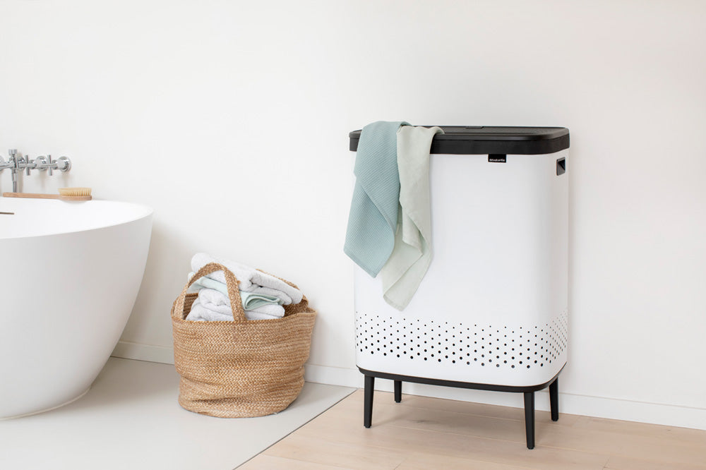 Large 45L Laundry Hamper with Lid - 2 Pack for Home, Dorm, or Laundry Room Organization - Foldable & Space-Saving Clothes Basket