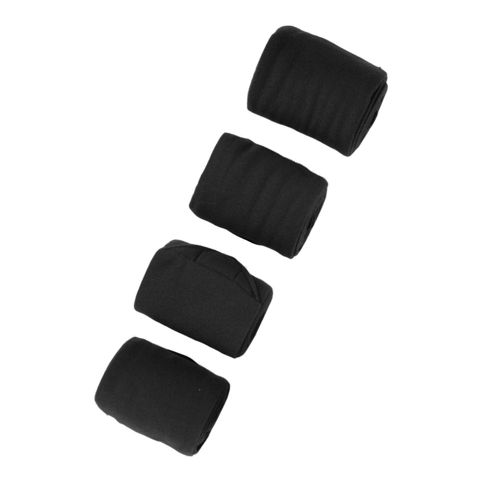 **Premium Adjustable Horse Leg Bandage - Soft Fleece Protective Wrap for Equestrian Riding & Training (4PCS, Black) - Ideal for Show Jumping, Dressage & Stable Care**