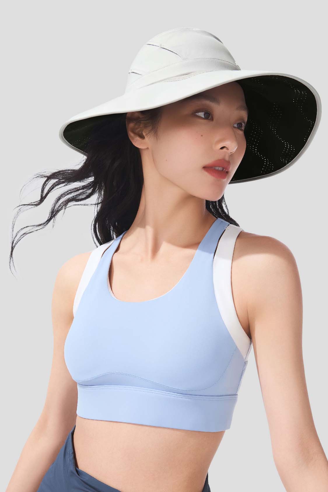 Halo Women's Hydrogen Silver Black UPF 2000+ Sun Hat - Wide Brim UV Protection for Beach, Hiking & Outdoor Activities