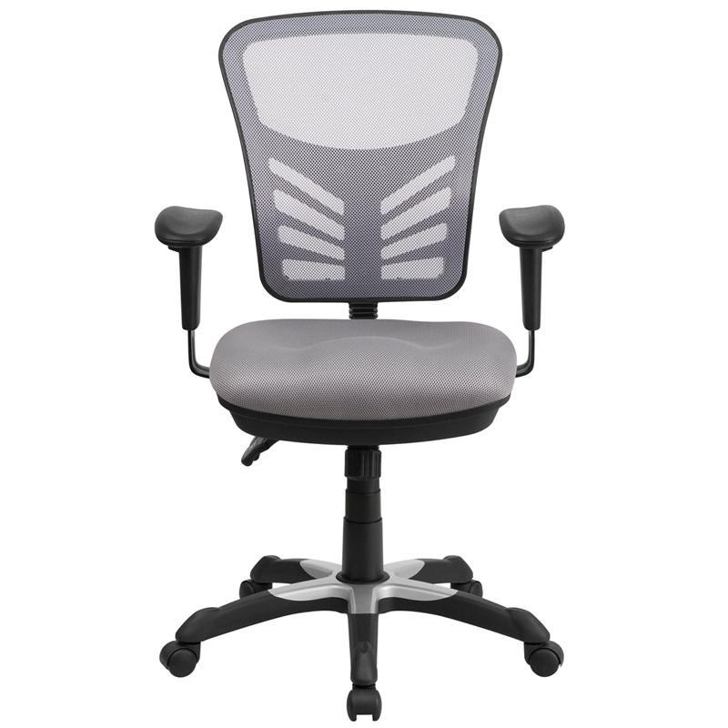 FLASH Mid Back Mesh Executive Office Chair - Ergonomic Swivel Chair with Adjustable Arms & Lumbar Support (Model HL 0001) - Perfect for Home Office, Gaming & Workspaces