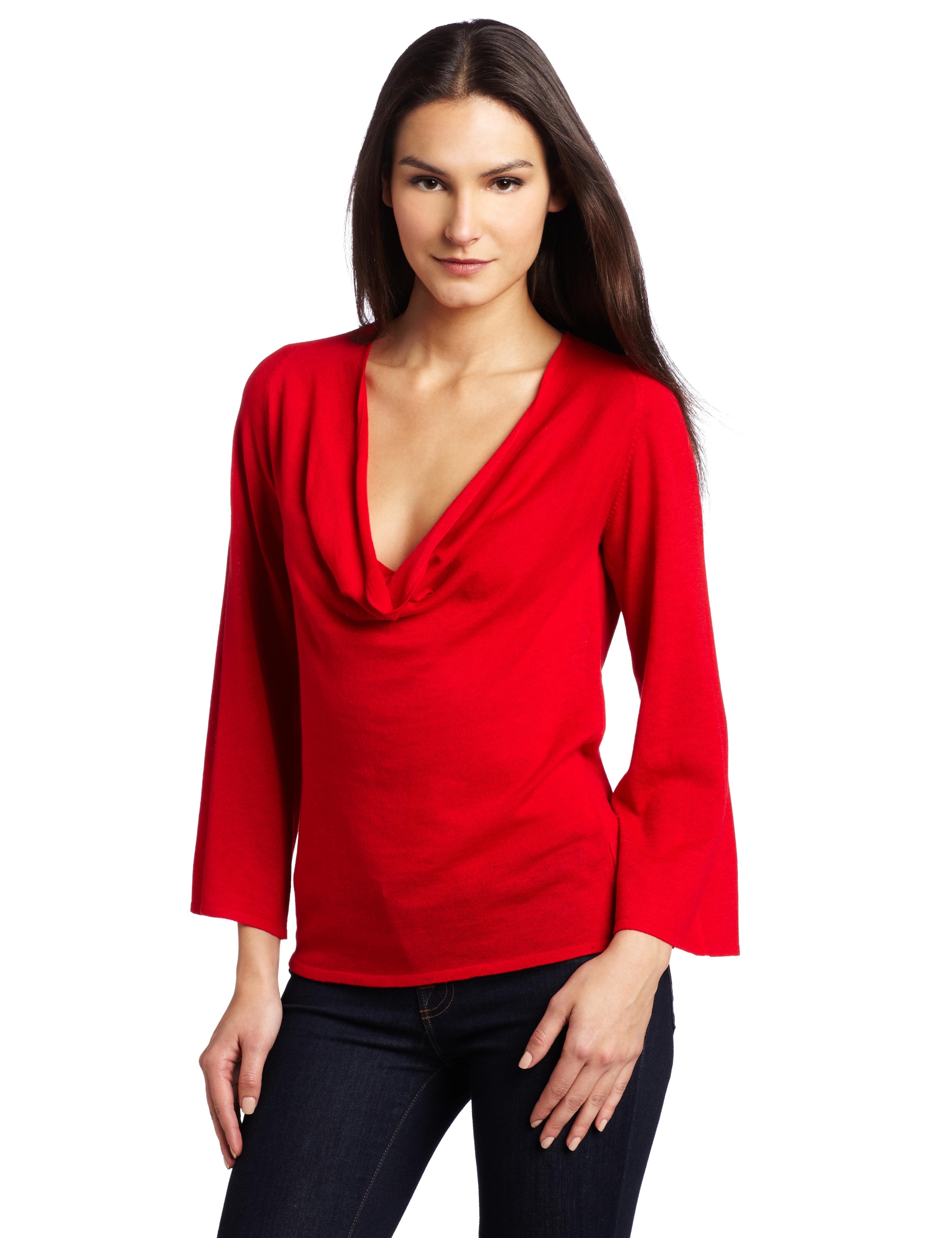 525 America Women's Cozy Cowl Neck Sweater with Bell Sleeves - Soft Knit Pullover for Fall & Winter | Perfect for Office, Casual Outings & Holiday Gatherings
