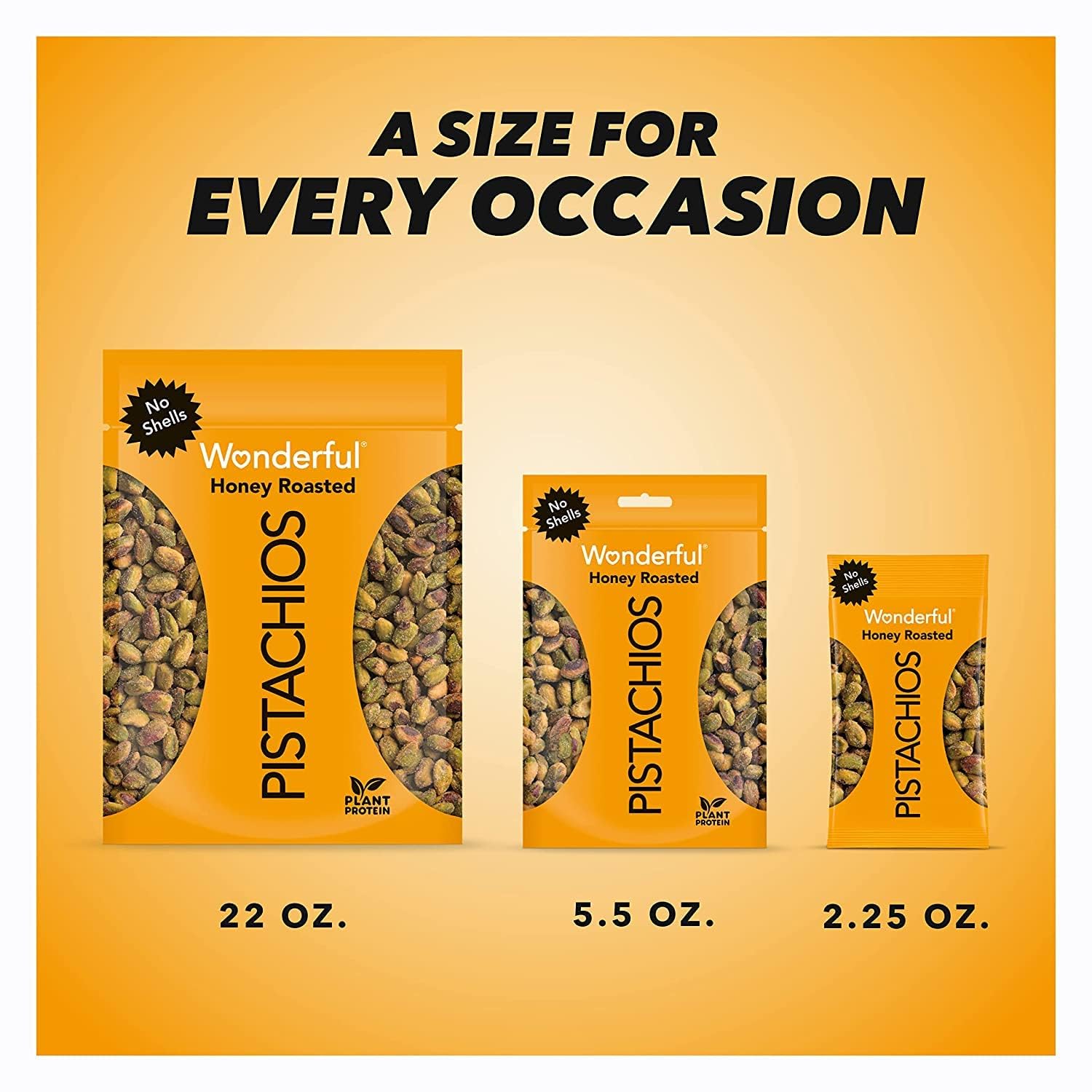 Wonderful Pistachios No Shells, Honey Roasted Nuts - 5.5oz Resealable Bag | Protein Packed, Gluten Free Healthy Snacks | Perfect for Office, Travel & On-the-Go Energy Boost