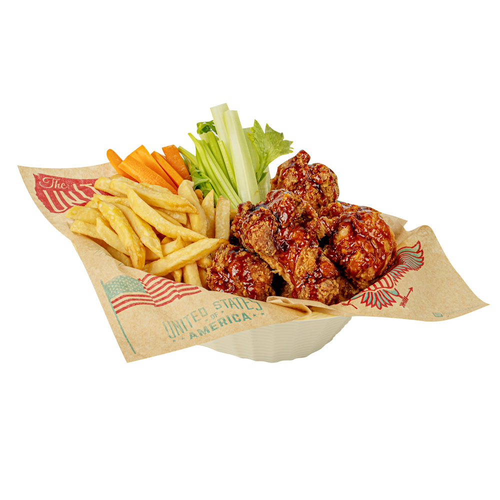 25 oz Disposable Cream Plastic Oval Food Serving Basket - 9.25