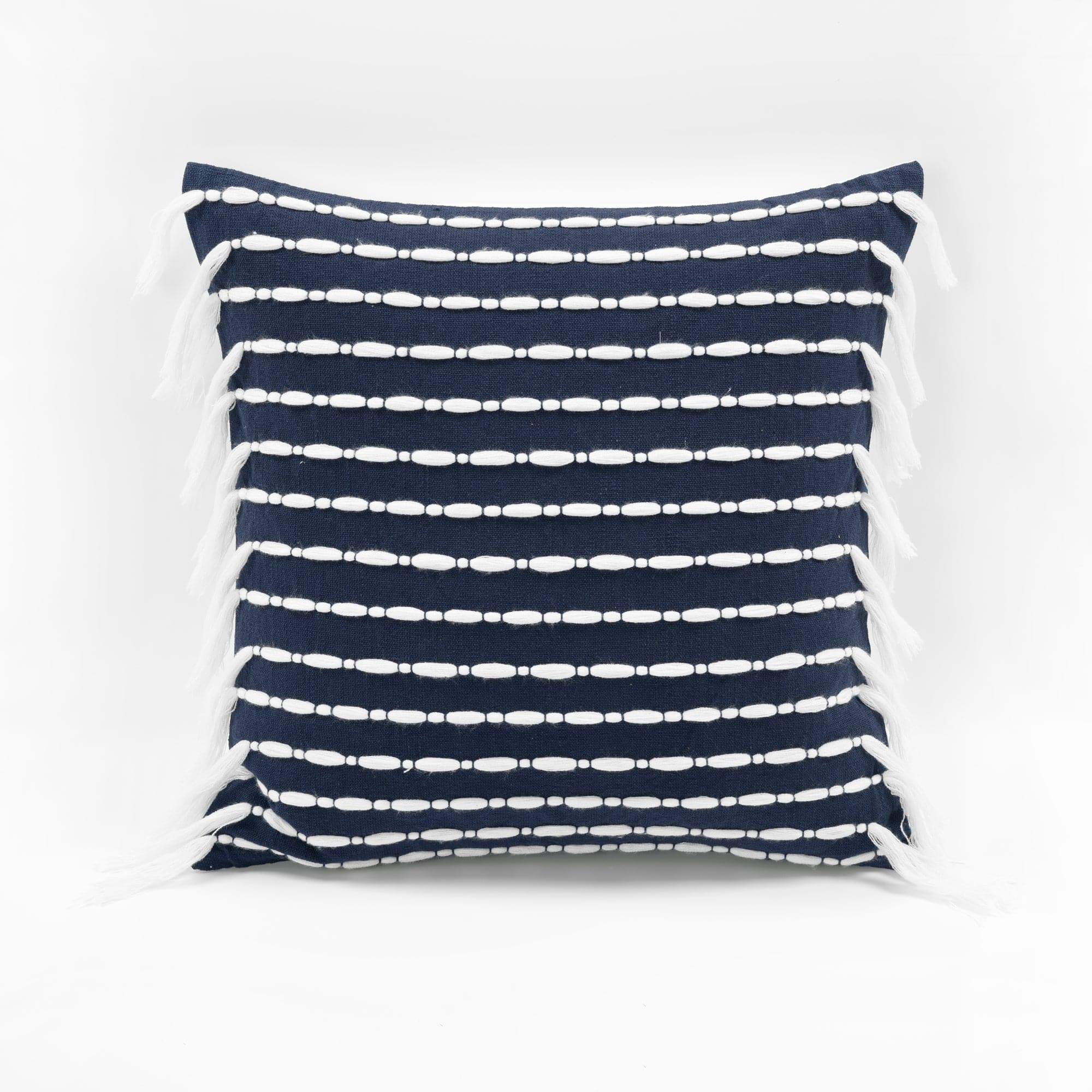 Elegant Linear Tassel Decorative Throw Pillow Cover - Boho Chic Home Decor for Sofa, Bed & Living Room
