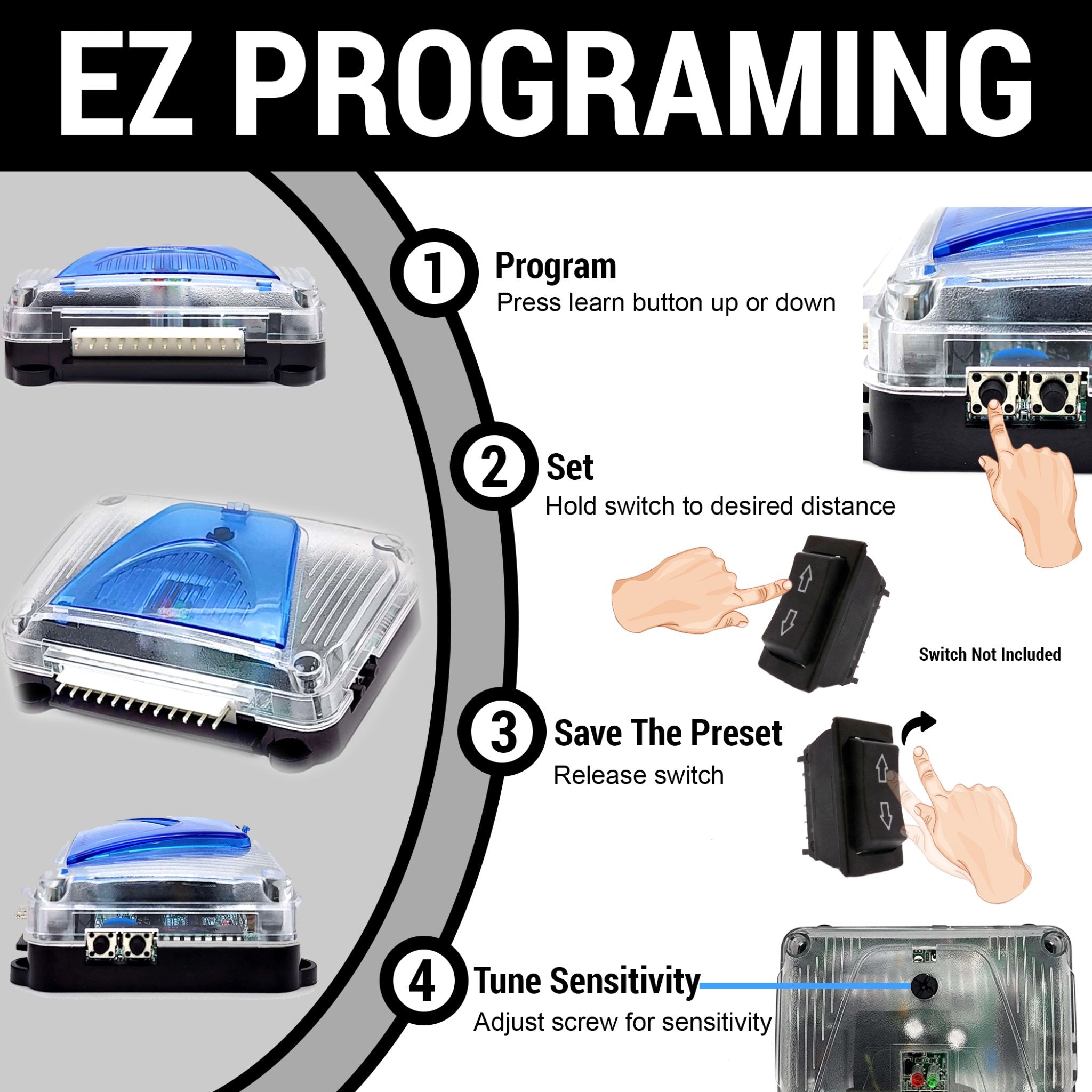 12V Remote Control Power Tonneau Cover Kit with Programmable Motor Control Module - Perfect for Pickup Trucks & Easy Bed Access