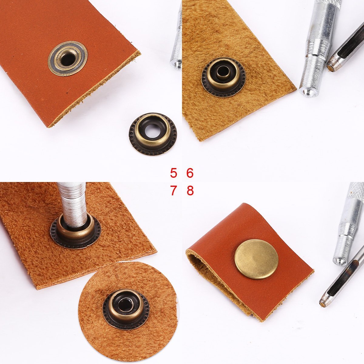 Premium Gun Metal Press Studs & Snap Fastener Kit with Hand Fixing Tool - Ideal for DIY Clothing, Leathercraft, and Bag Making Projects