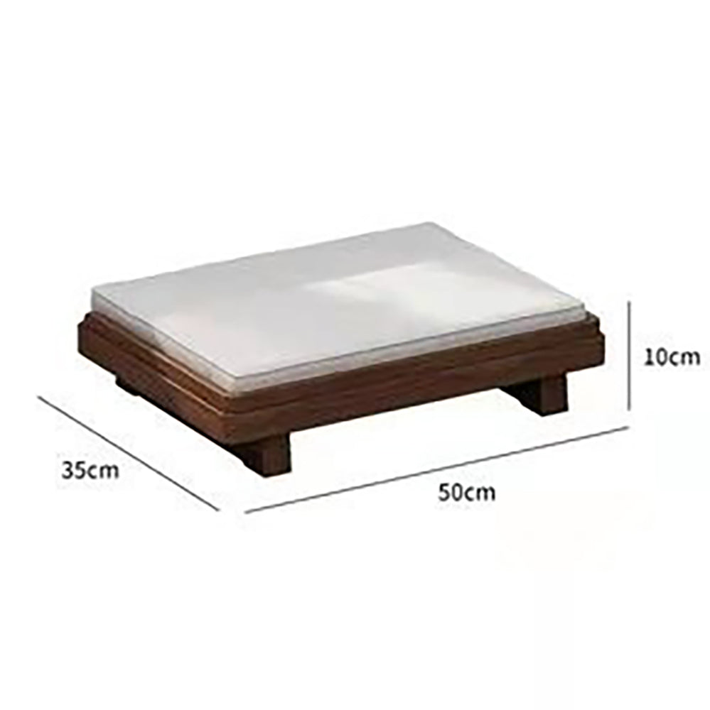 Japanese Style Elm Wood Tatami Low Tea Table Set - Traditional Zen Floor Dining Table for Small Spaces, Meditation, and Asian Home Decor