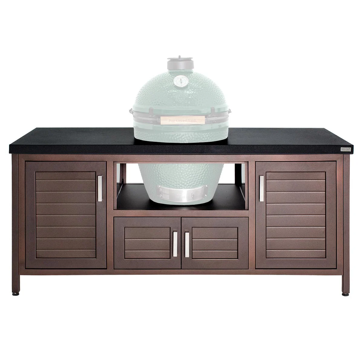 Big Green Egg 72-Inch Modern Farmhouse Style Outdoor Grill Table for Large Egg 127723 - Perfect for Backyard BBQs, Patio Cooking & Outdoor Entertaining