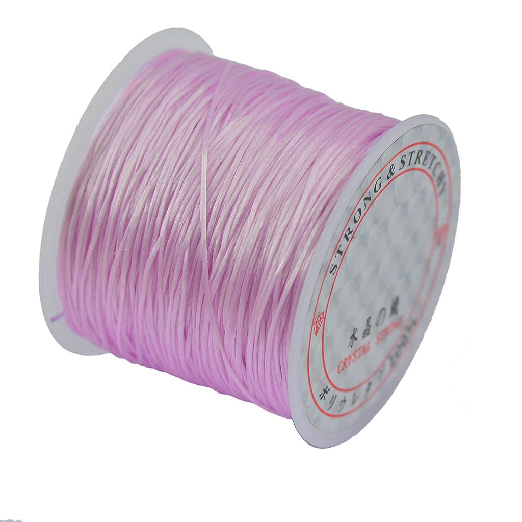 50 Yards Stretch Polyester Crystal String for Jewelry Making - DIY Craft Beading Thread in Light Purple | Perfect for Bracelets, Necklaces & Handmade Jewelry Accessories