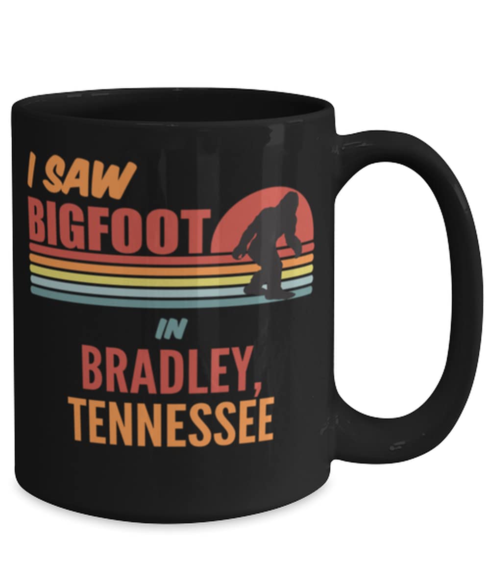Bigfoot in Bradley Tennessee Novelty Coffee Mug - 15oz Black Ceramic Cup for Coffee, Tea & Hot Drinks - Perfect Gift for Cryptid Lovers & Outdoor Enthusiasts