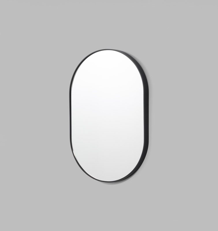 Bjorn Oval Mirror - Black, 50×75cm (20×30 Inches) - Modern Wall Decor for Living Room, Bedroom & Entryway