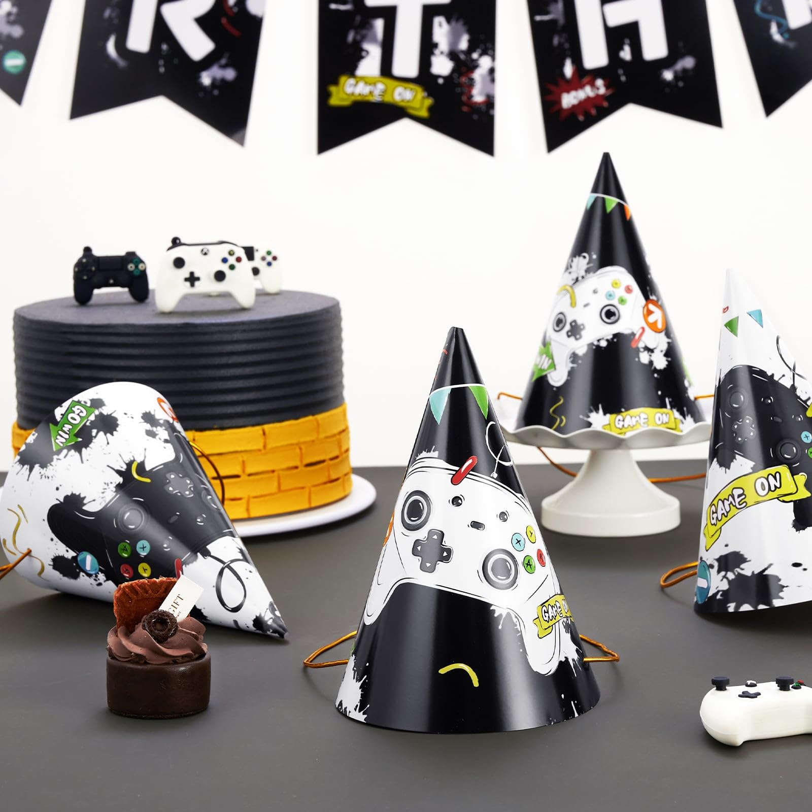 WERNNSAI 12-Pack Colorful Birthday Party Hats for Kids - Fun Cone Hats & Headbands for Birthday Celebrations, Festive Party Supplies - Perfect for Birthday Parties, Baby Showers & Carnival Events