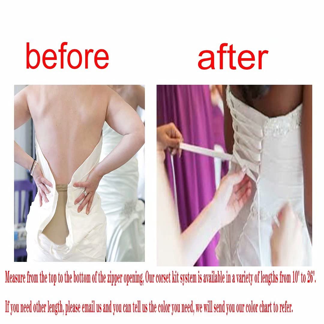Satin Corset Kit - DIY Wedding Dress Zipper Replacement for Gowns & Lace