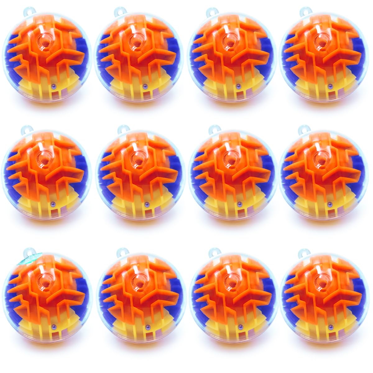 12-Piece 3D Maze Ball Puzzle Set - Brain Teaser Games for Kids, Teens & Adults | Mini Gravity Maze Ball Challenge | Educational Labyrinth Toy for Stress Relief & Cognitive Training | Great Gift for Students & Game Lovers | Perfect for Office, Classroom & Family Game Night
