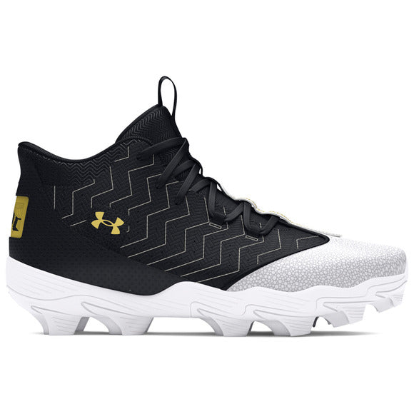 UA Youth Harper 9 RM Cleats Black 3027452 001 - Lightweight Baseball Cleats for Kids with Enhanced Traction - Perfect for Little League Games & Field Practice