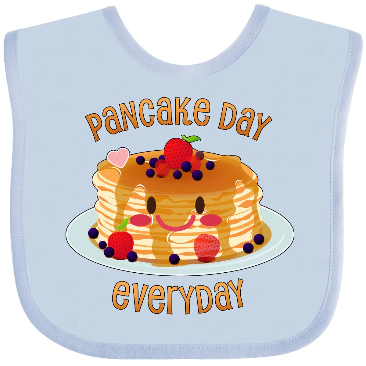 Inktastic Pancake Day Everyday - Smiling Stack of Pancakes Baby Bib | Cute & Soft Drool Bib for Infants & Toddlers | Perfect for Mealtime, Feeding, and Playtime