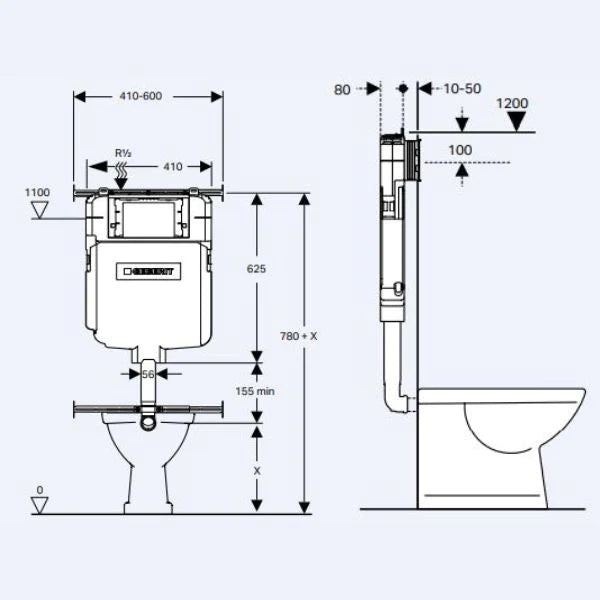 Elegant Wall-Mounted Toilet with Geberit Sigma Inwall Cistern - Modern Space-Saving Design for Small Bathrooms & Luxury Homes