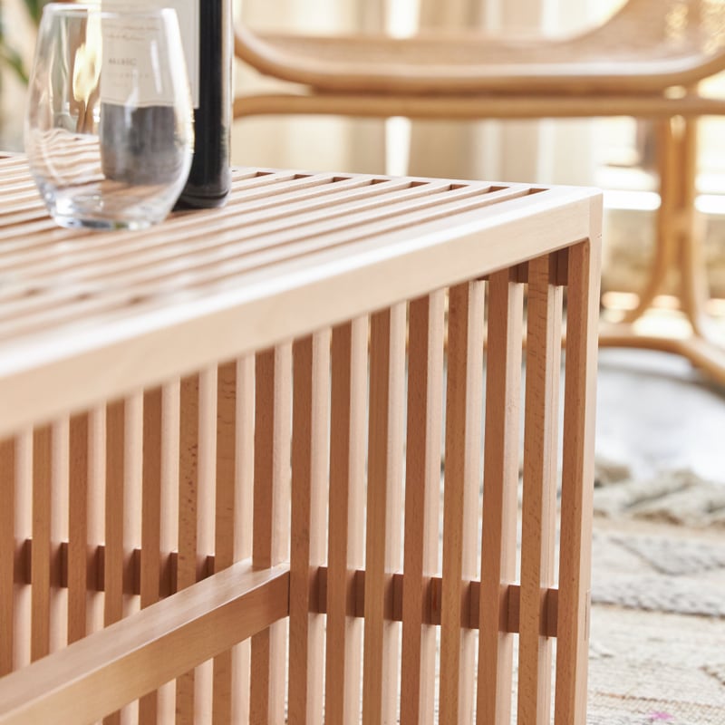 Sustainable Zero Waste Slatted Bench - Eco-Friendly Wooden Outdoor Seating for Patio, Garden, and Backyard Decor | Perfect for Relaxing, Entertaining, and Green Living Spaces