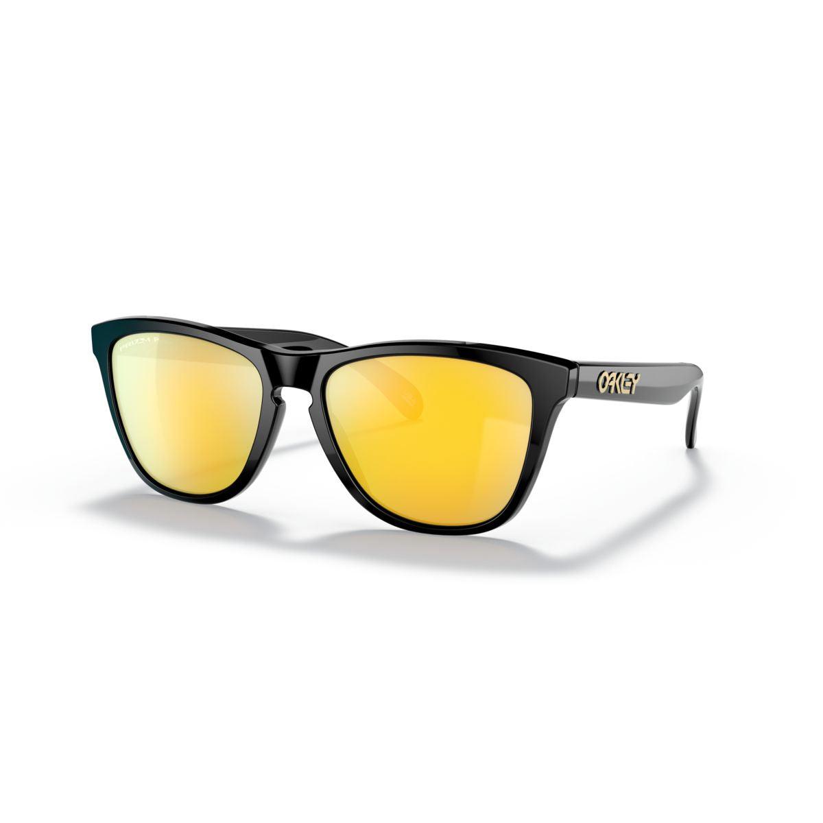 Oakley Frogskins Sunglasses - Low Bridge Fit, Polished Black Frame with Prizm 24K Polarized Lenses (Model 0OO9245 9245C0) - Ideal for Outdoor Sports, Driving & Fashion
