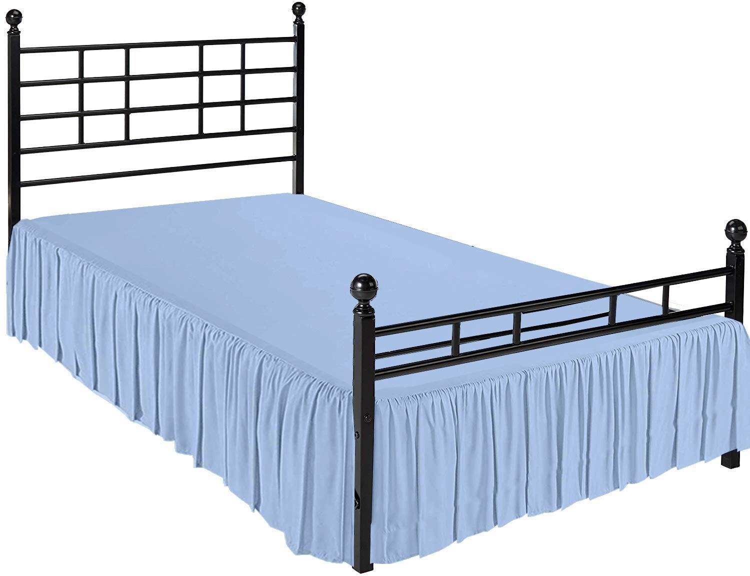 Premium 100% Microfiber Dust Ruffle Bed Skirt - Split Corner Design, Soft & Wrinkle-Free with 10