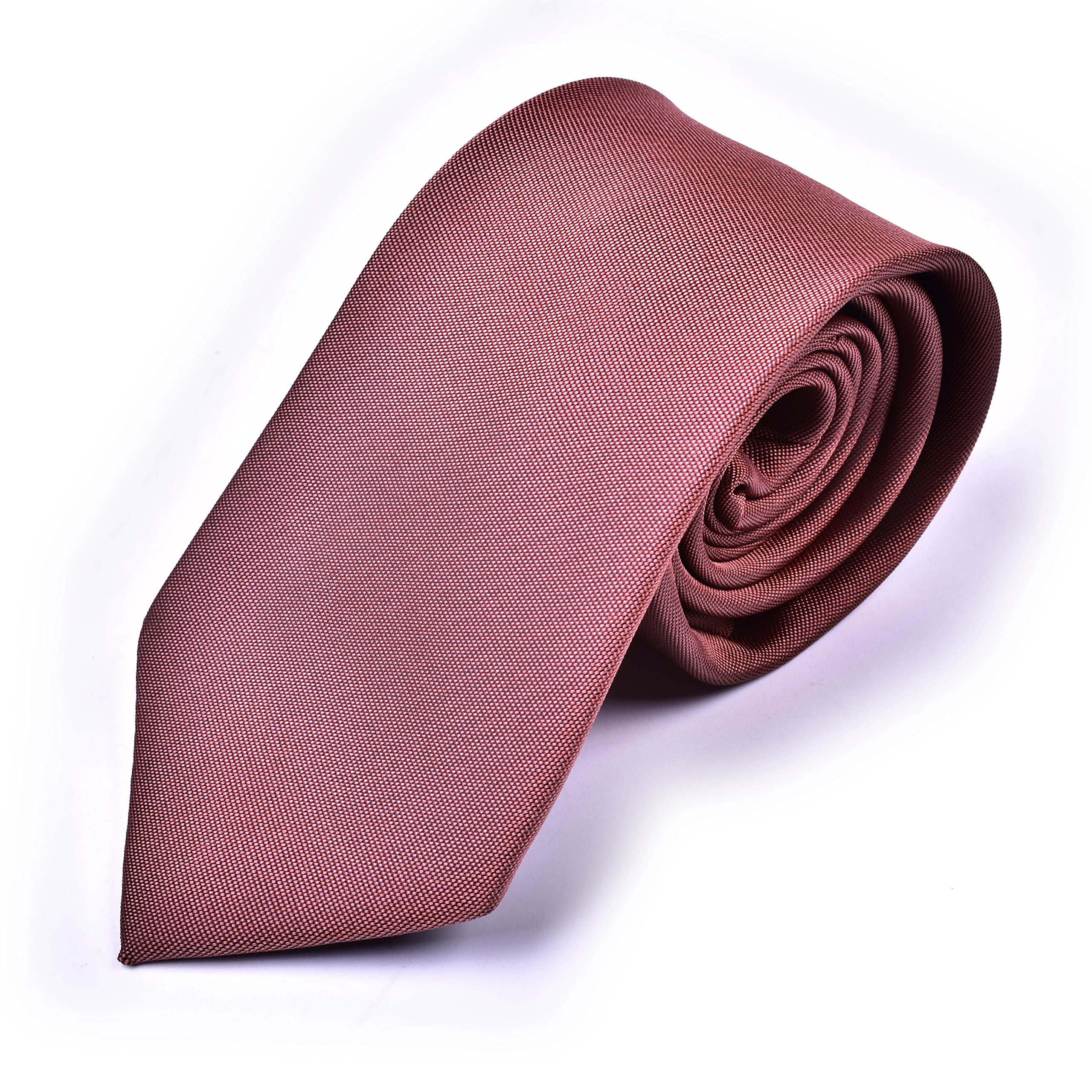 Mulberry Silk Necktie for Men - Elegant Chianti, Antique Rose & Cinnamon Rose Wedding Ties - Groomsmen & Formal Occasion Accessories - Perfect for Weddings, Business Meetings & Special Events