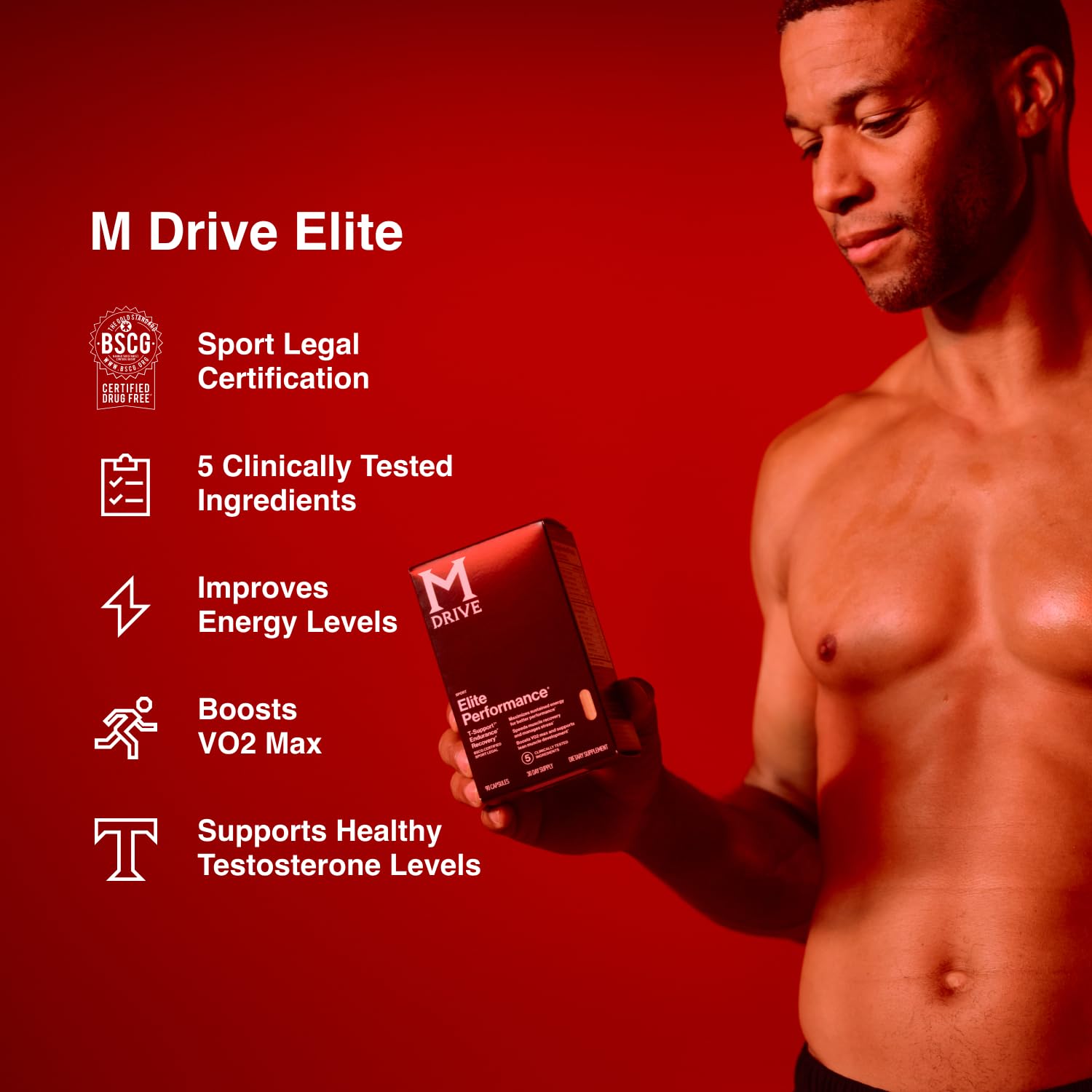 Mdrive Elite Natural Energizing Booster - Daily Nutrition & Protein Powder for Immune Health, Energy, Stress Relief, Cardio, VO2Max, Lean Muscle, Digestion & Recovery | Perfect for Athletes, Fitness Enthusiasts & Busy Professionals