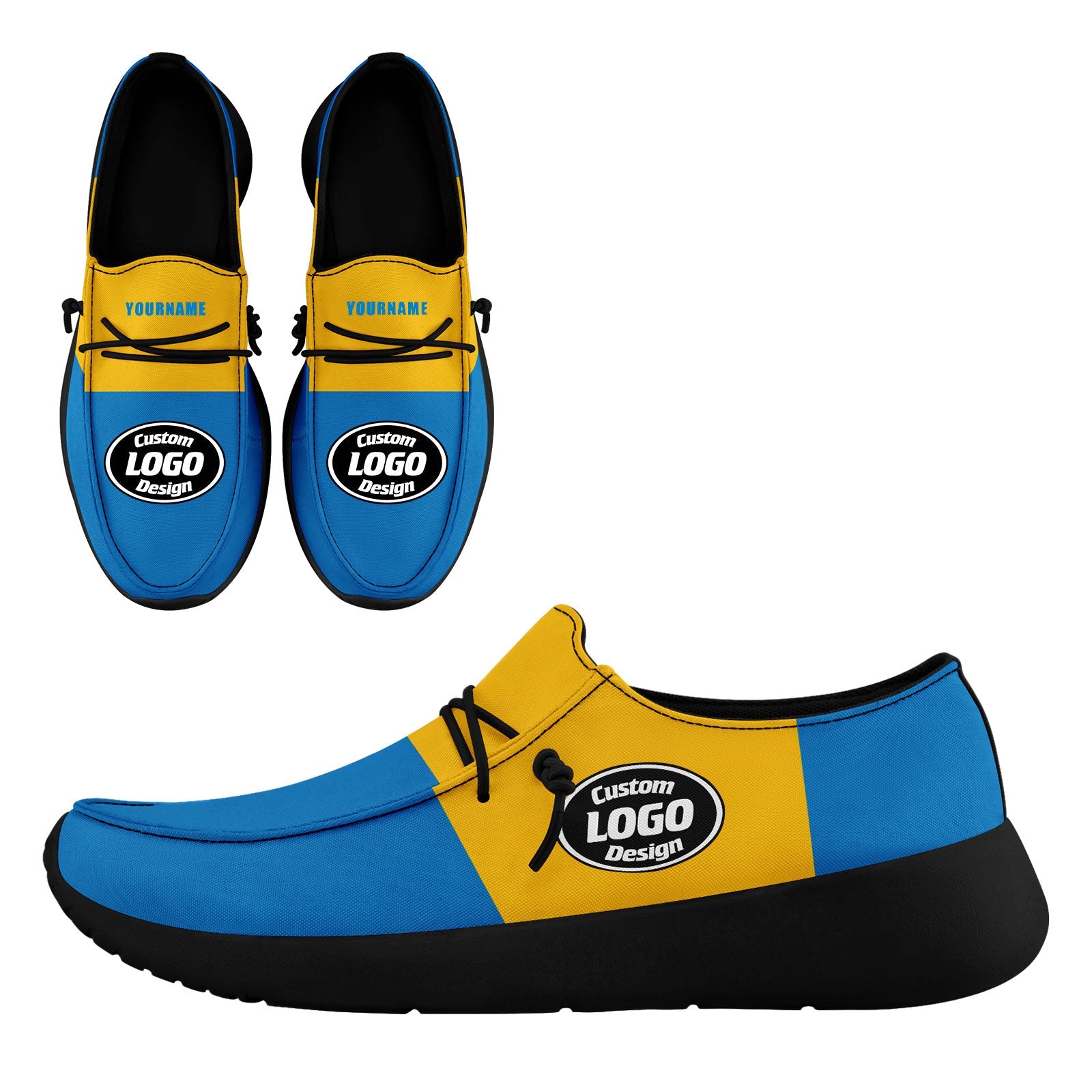 Custom Los Angeles Blue & Yellow Personalized Sneakers - Unisex High-Top Fashion Sneaker FN018 D020278 - Perfect for Streetwear, Casual Outfits & Sneaker Collectors