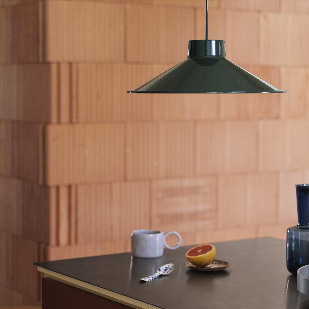 MUUTO Top Pendant Lamp - Dark Green Modern Lighting Fixture with 4 Size Options | Perfect for Dining Room, Kitchen Island & Living Room Ceiling Decor