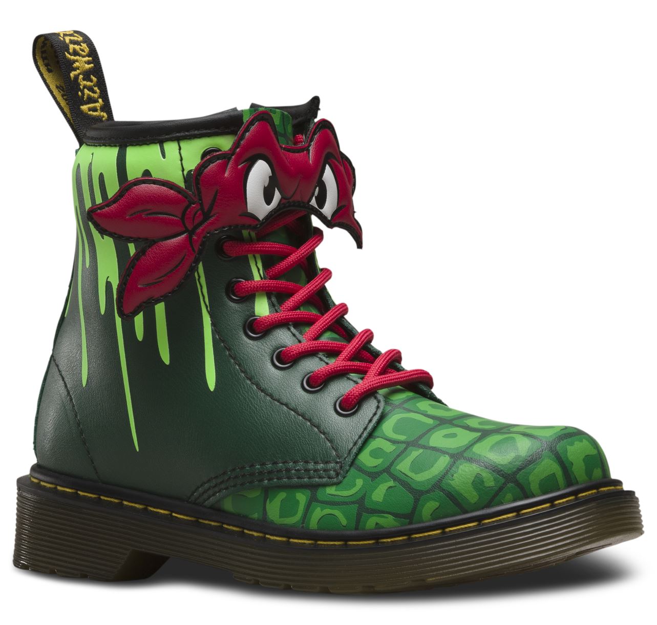 Dr. Martens 1460 Kids TMNT Raphael Green T-Lamper Boots - Durable & Stylish Boots for Boys & Girls - Perfect for School, Play & Everyday Wear