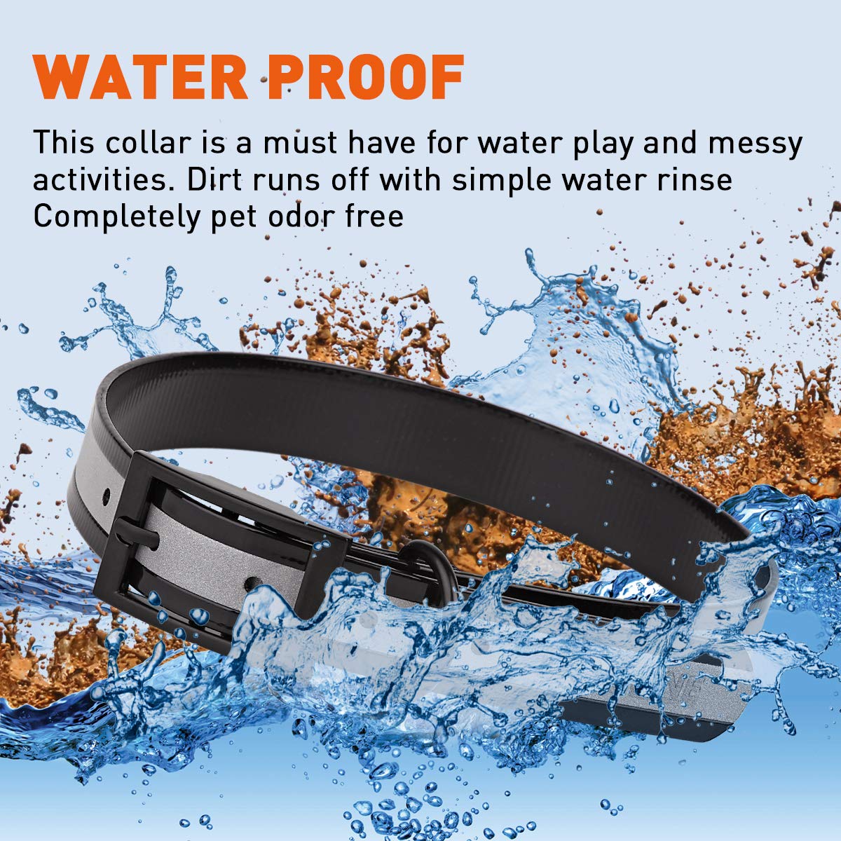 Premium Biothane Reflective Dog Collar - Waterproof, Odor-Proof & Easy-Clean - Strong Coated Nylon Webbing with Durable Black Hardware - Adjustable 22