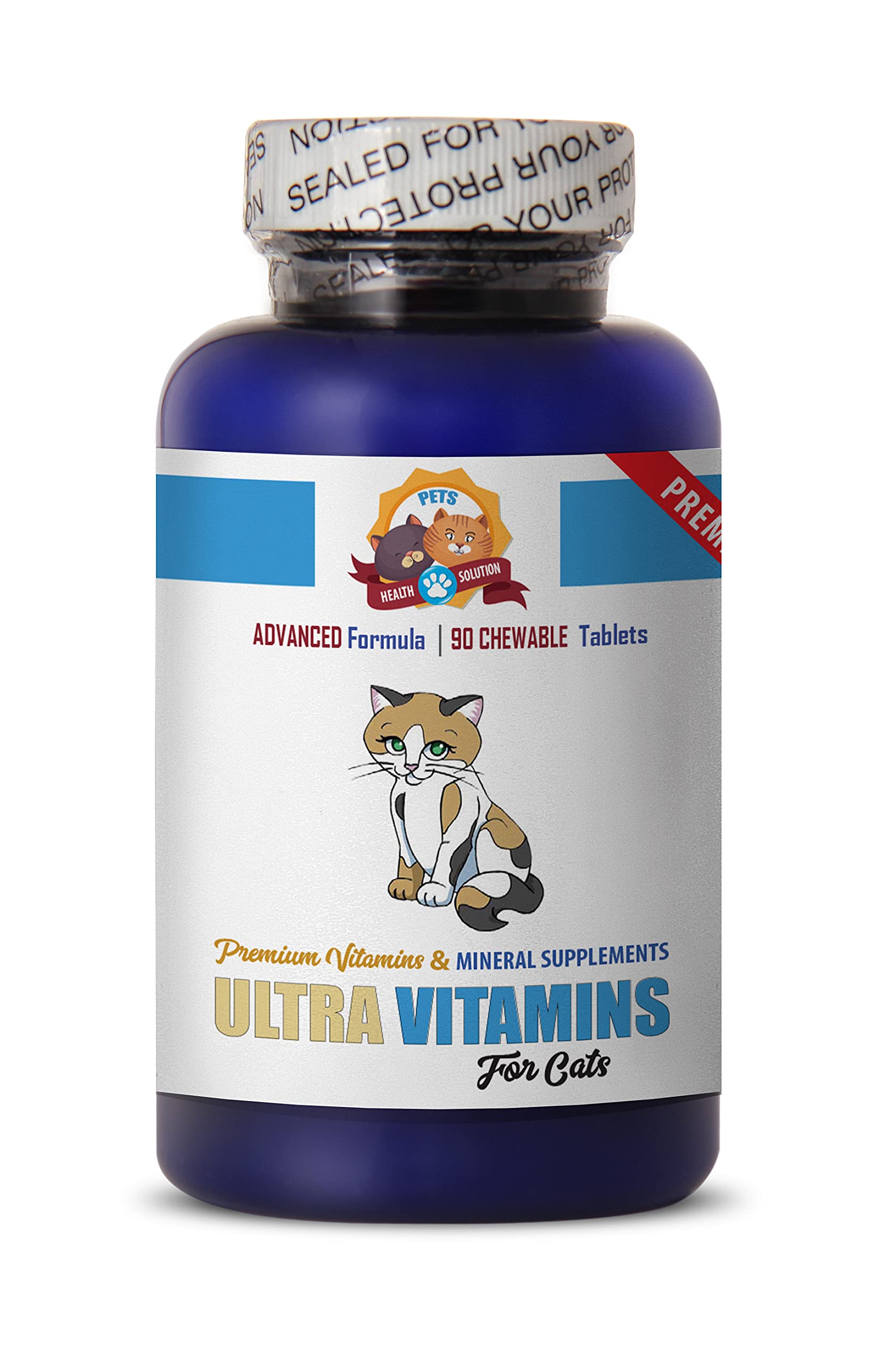 Premium Cat Liver Support Vitamins with Vitamin B12 - Ultra CAT Mineral Supplement Chews - 90 Tasty Treats (1 Bottle) - Supports Feline Liver Health & Digestion for Indoor/Outdoor Cats