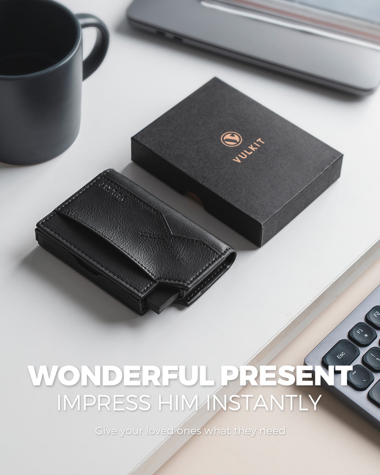 VC415 RFID Blocking Waterproof Leather Wallet for Men - Slim Bifold Wallet with Quick Access Card Slot & Secure Storage - Perfect for Travel, Business & Everyday Use