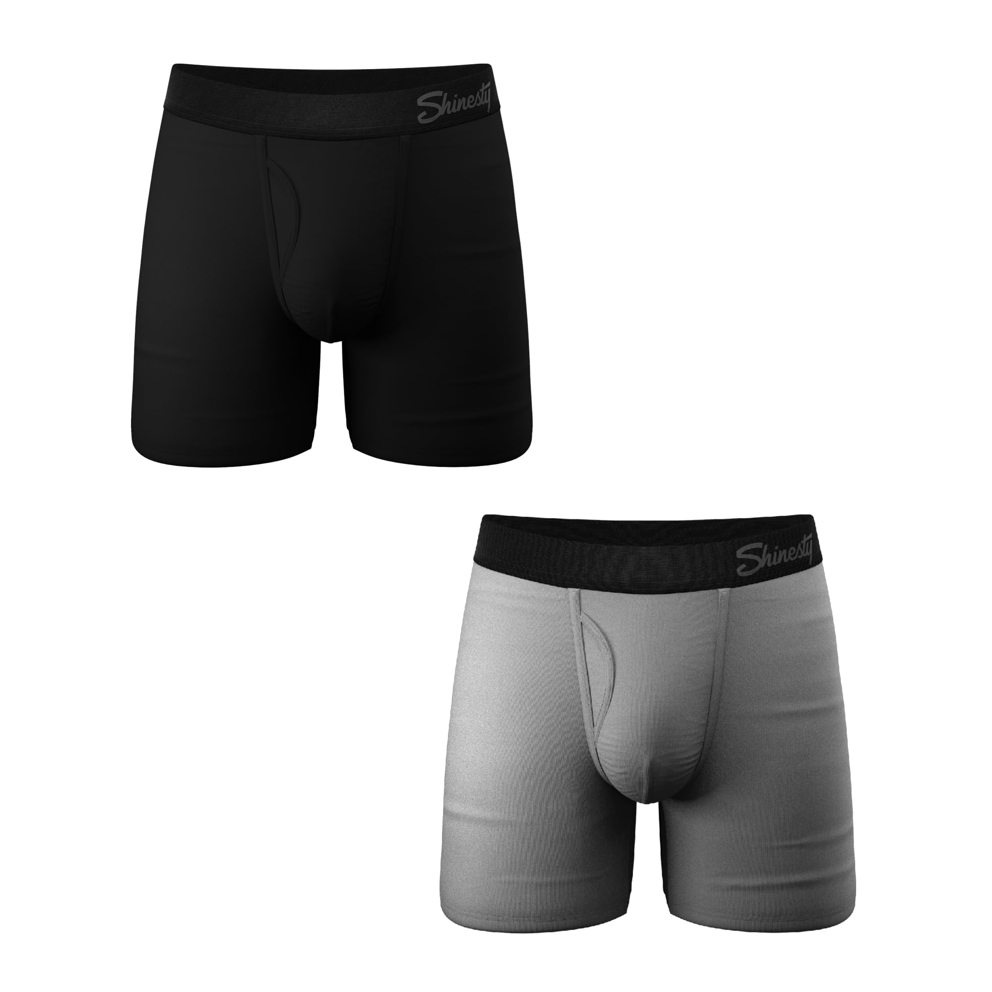 Shinesty Men's Hammock Support Pouch Underwear - 6 Pack Boxer Briefs with Fly for Comfort & Support | Perfect for Daily Wear, Sports & Outdoor Activities