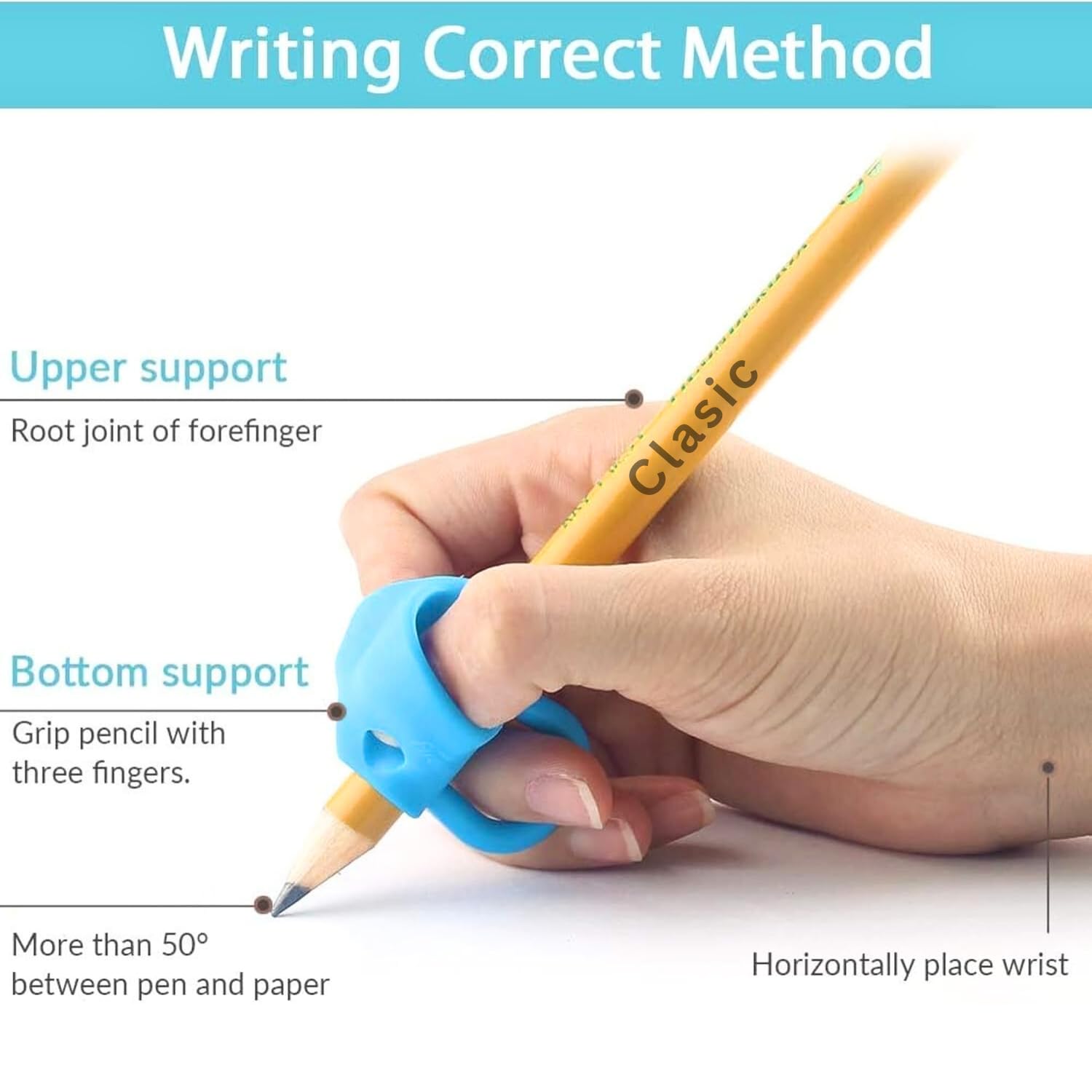 Ergonomic Silicone Pencil Grips for Kids - 3 Pack | Comfortable Writing Aid for Children | Improves Handwriting & Corrects Grip | Ideal for School, Homework & Art Projects