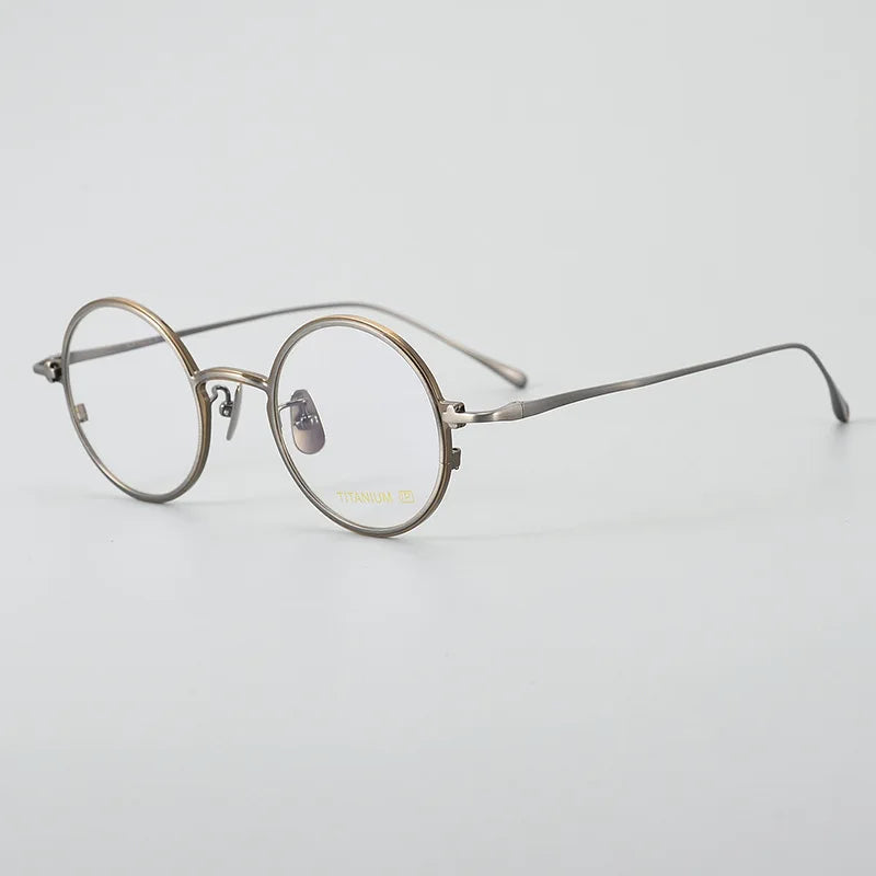 Stylish Unisex Black Titanium Round Eyeglasses - Full Rim Lightweight Frame for Men & Women - Perfect for Reading, Work, and Everyday Fashion