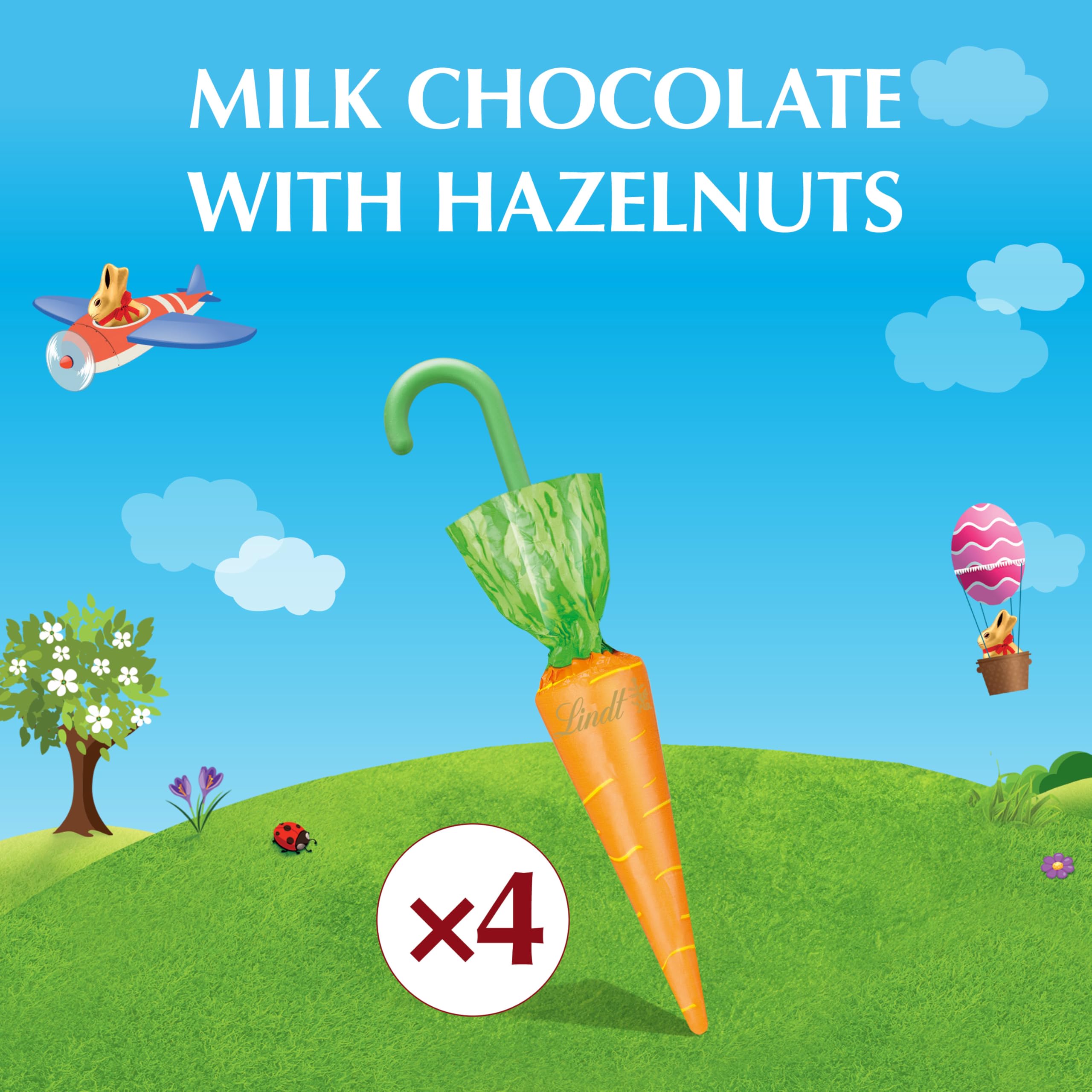 Lindt Chocolate Carrots - Premium Solid Milk Chocolate Easter Candy with Hazelnut Blend (1.9 Oz Box) - Perfect for Easter Baskets, Gift Giving & Holiday Treats