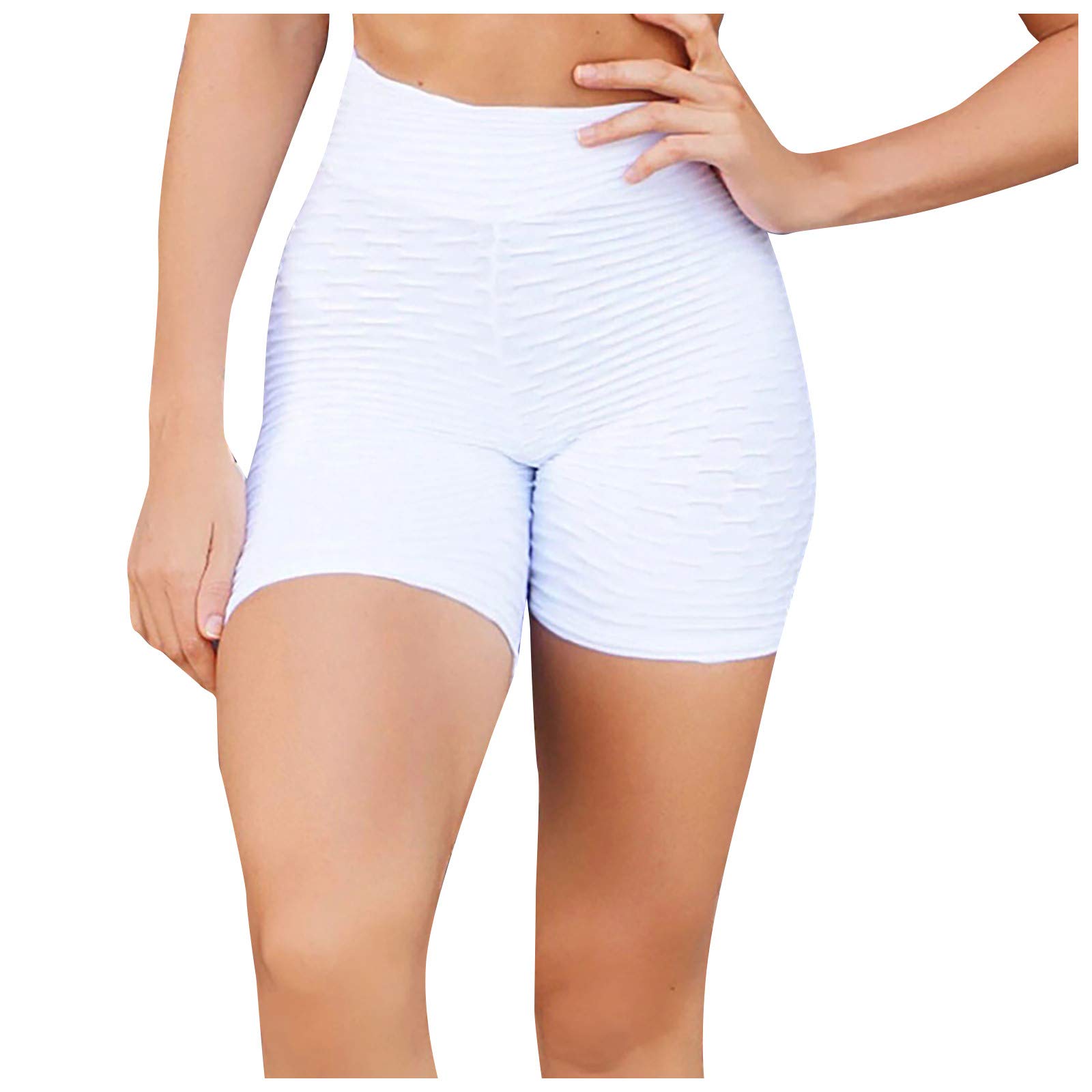 Lightweight High Waist Yoga Pants for Women - Stretchy Workout Running Fitness Pants & Wrinkled Biker Shorts - Perfect for Yoga, Gym, Jogging and Casual Wear