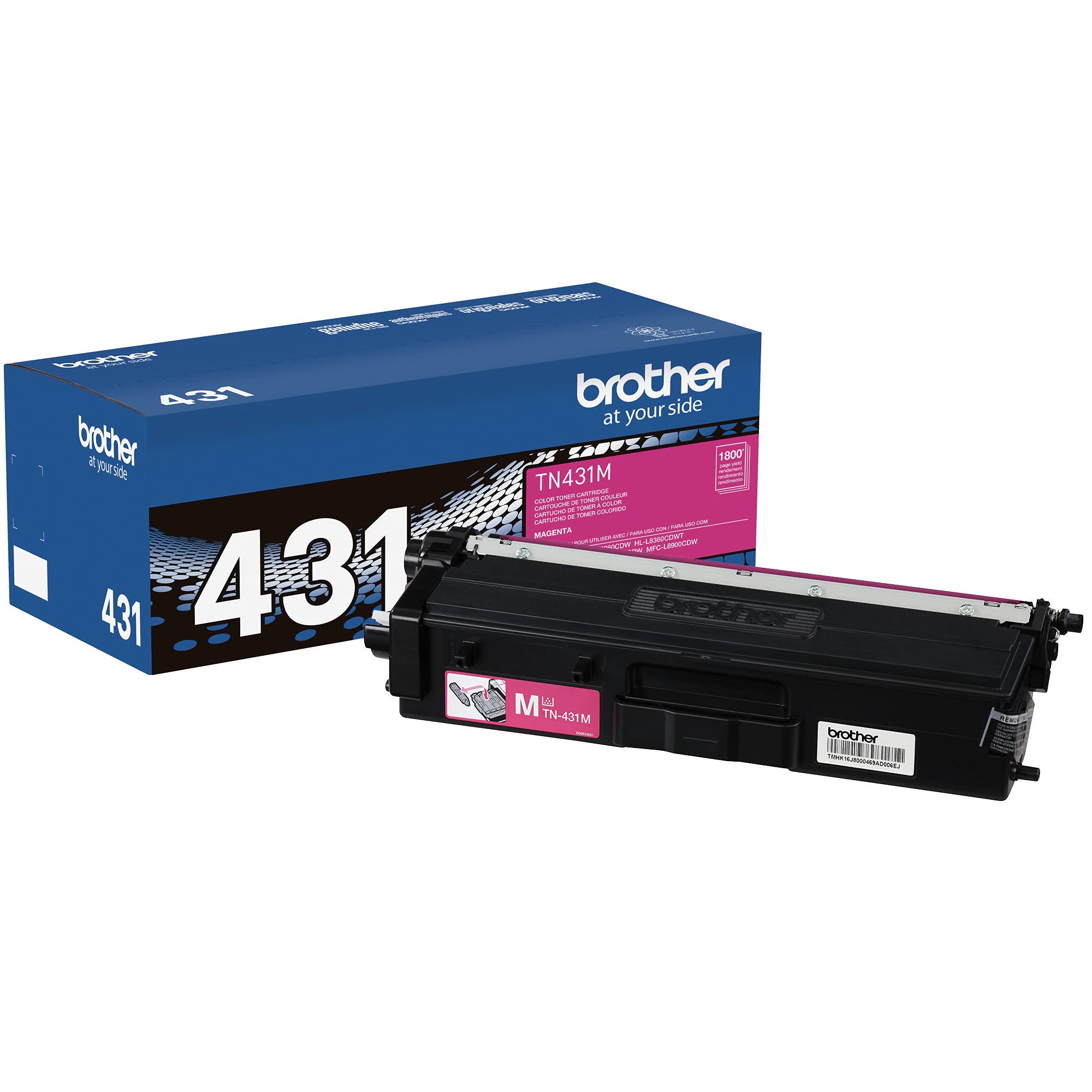 Brother TN431M Standard Yield Magenta Toner Cartridge - Compatible with Brother Printers | High-Quality Printing for Home & Office Use